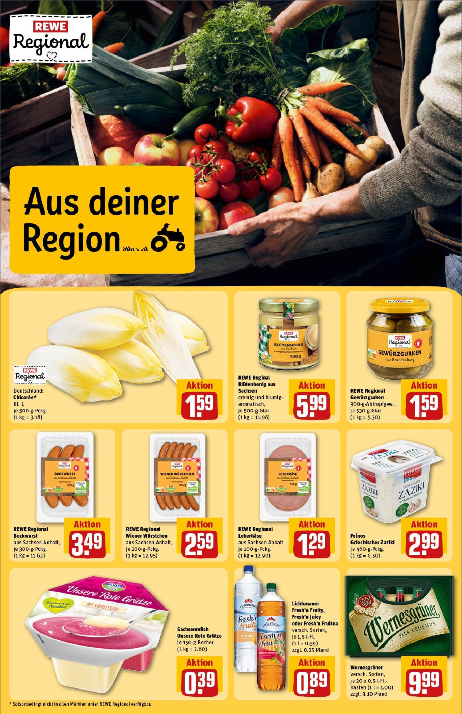 REWE Prospekt ab 15.06.2025 zum Blättern » Angebote | Seite: 26 | Produkte: Wiener wurstchen, Wernesgruner, Pfirsich, Leberkase