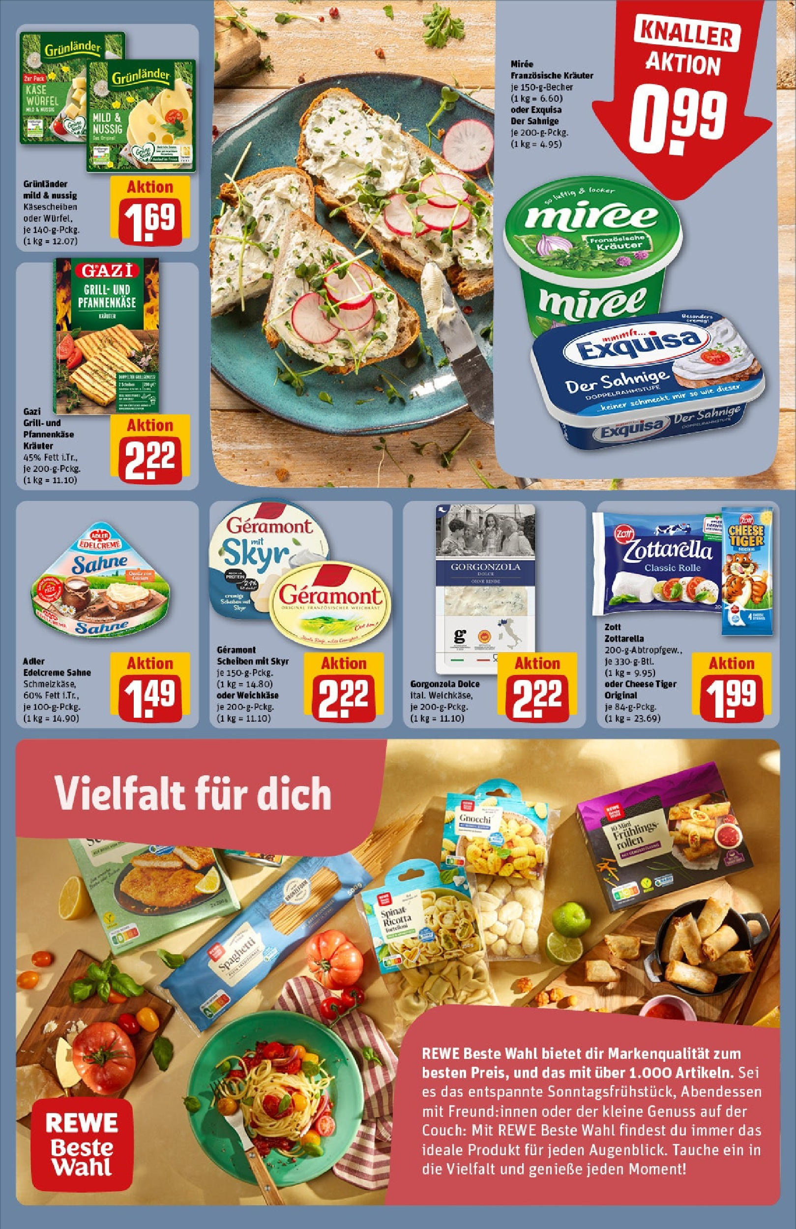 REWE Prospekt ab 15.06.2025 zum Blättern » Angebote | Seite: 13 | Produkte: Grill, Käse, Exquisa, Sahne