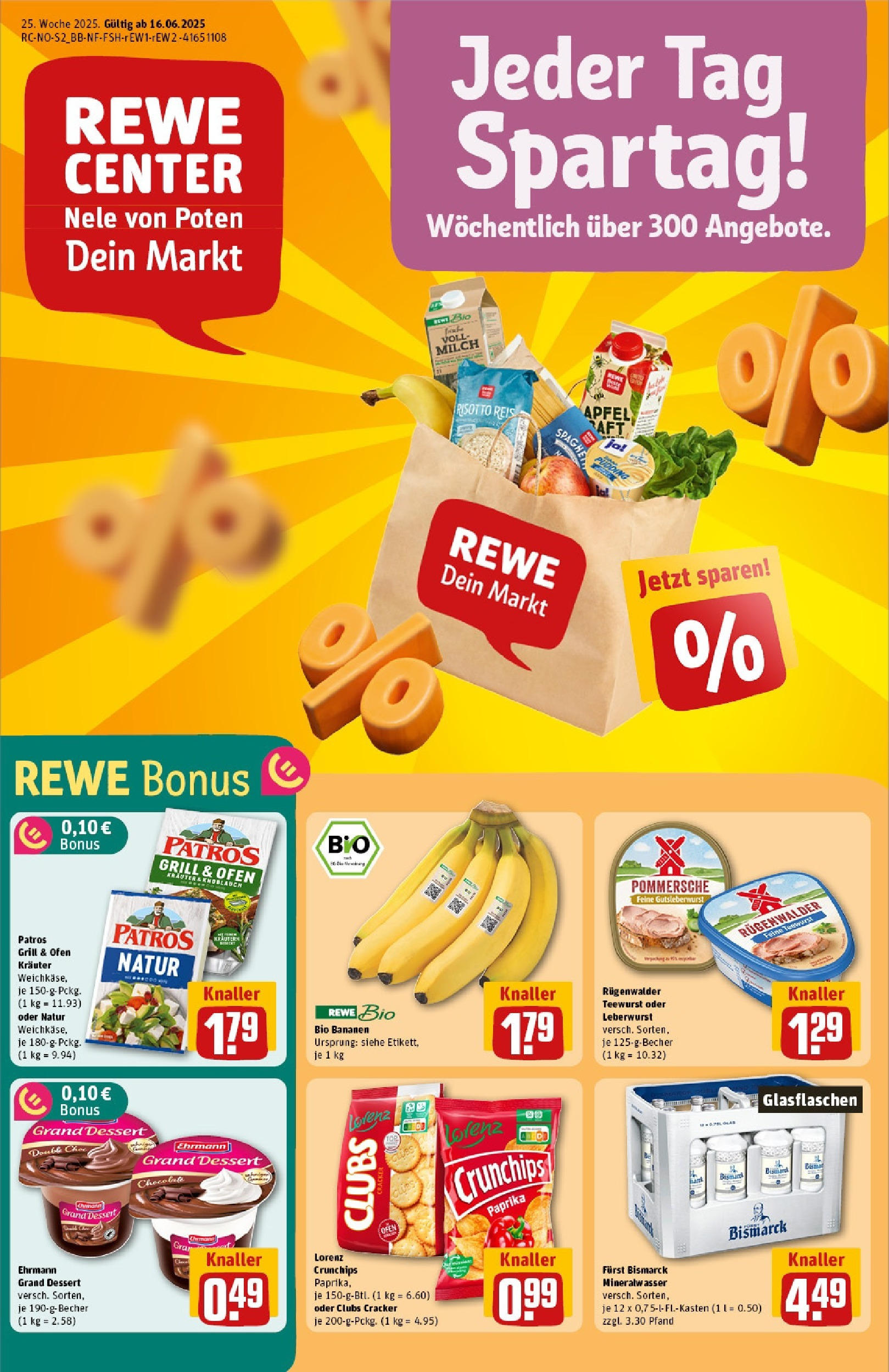 REWE Prospekt ab 15.06.2025 nächste Woche - Prospekt Lübeck Vorschau von dem Prospekt des Geschäftes Rewe, gültig ab dem 15.06.2025