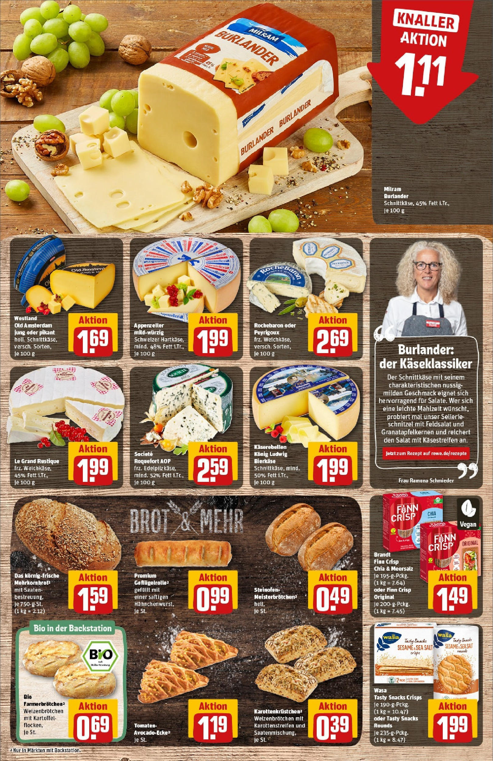 REWE Prospekt ab 15.06.2025 zum Blättern » Angebote | Seite: 11 | Produkte: Tomaten, Schnitzel, Brot, Salat