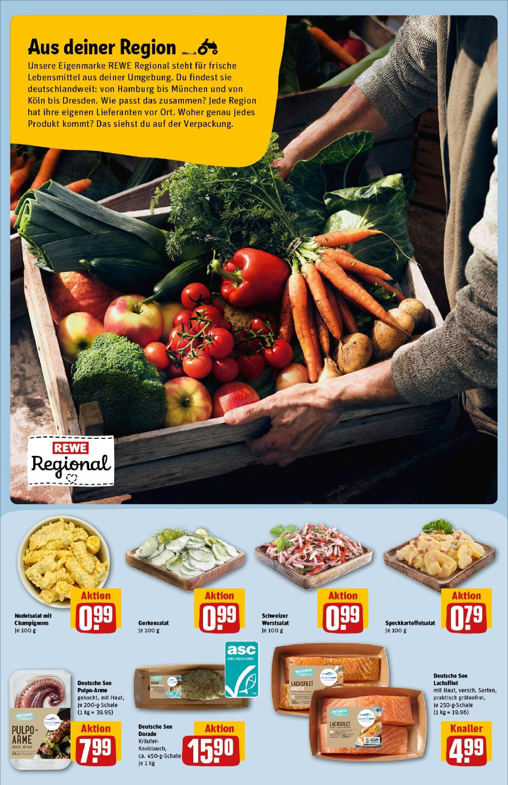REWE Prospekt ab 15.06.2025 zum Blättern » Angebote | Seite: 12 | Produkte: Dorade, Champignons, Pasta