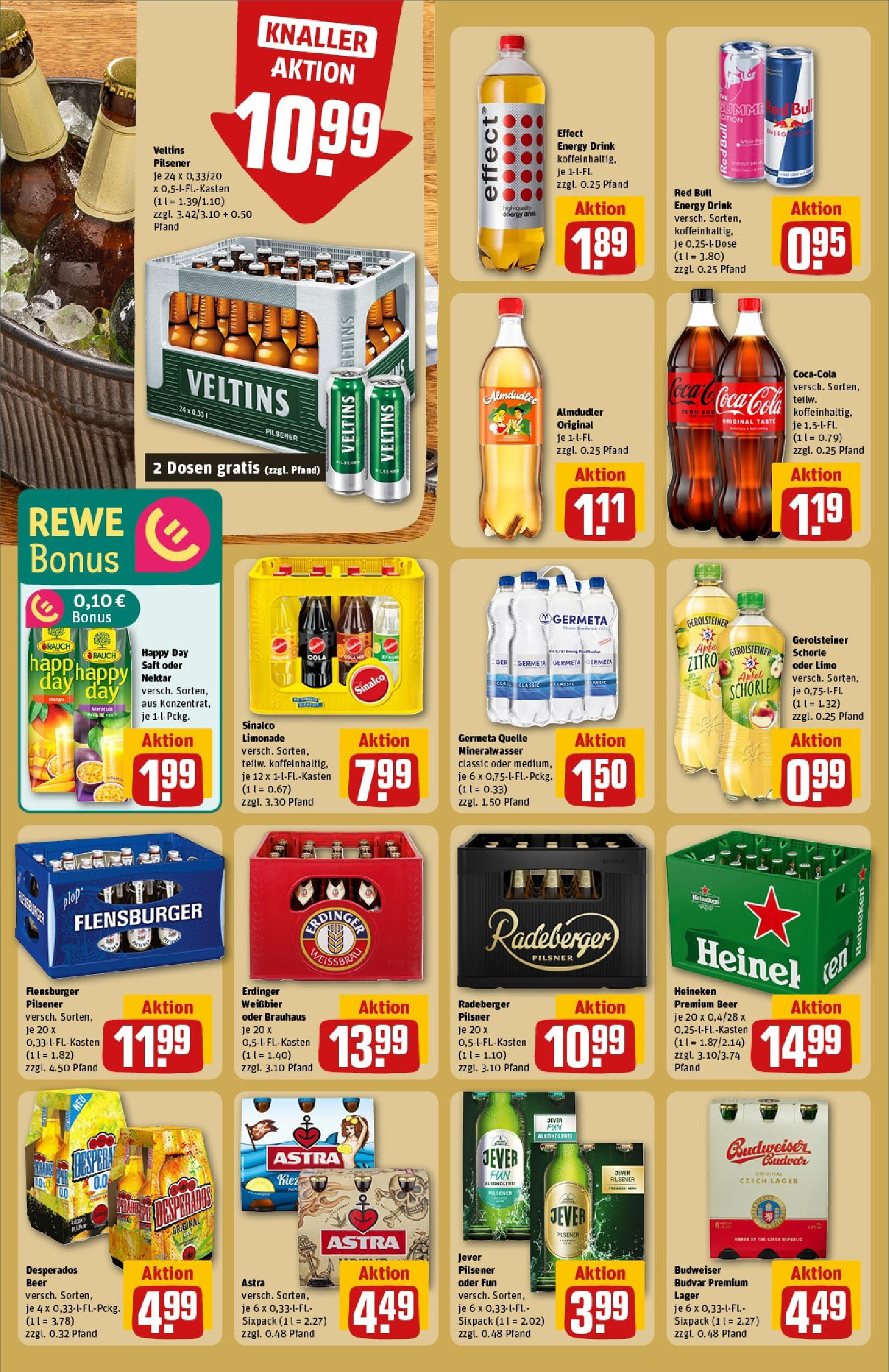 REWE Prospekt ab 15.06.2025 zum Blättern » Angebote | Seite: 22 | Produkte: Weißbier, Flensburger, Budweiser, Veltins