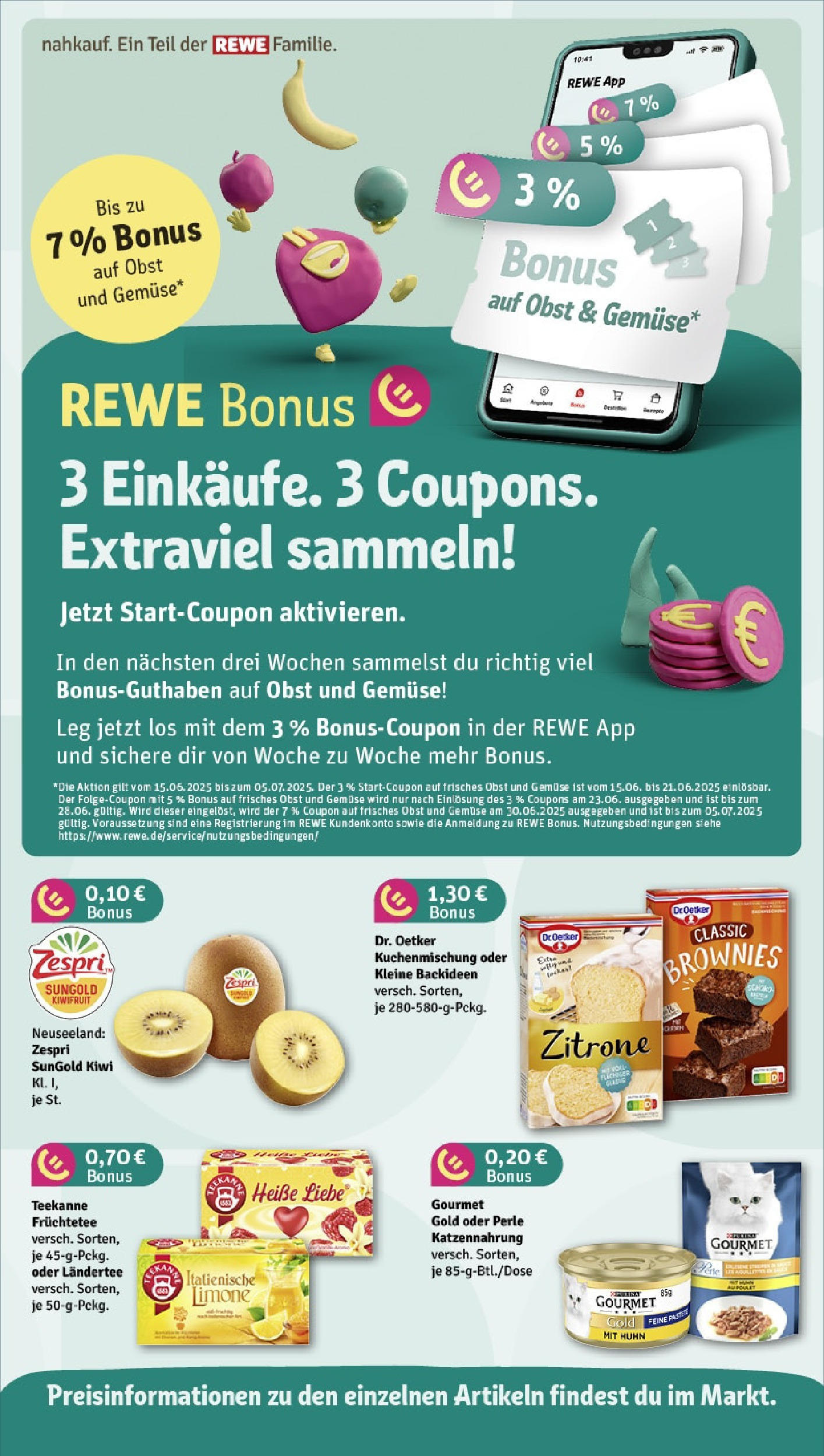 REWE Prospekt ab 15.06.2025 zum Blättern » Angebote | Seite: 4 | Produkte: Gemüse, Obst, Zitrone, Kiwi
