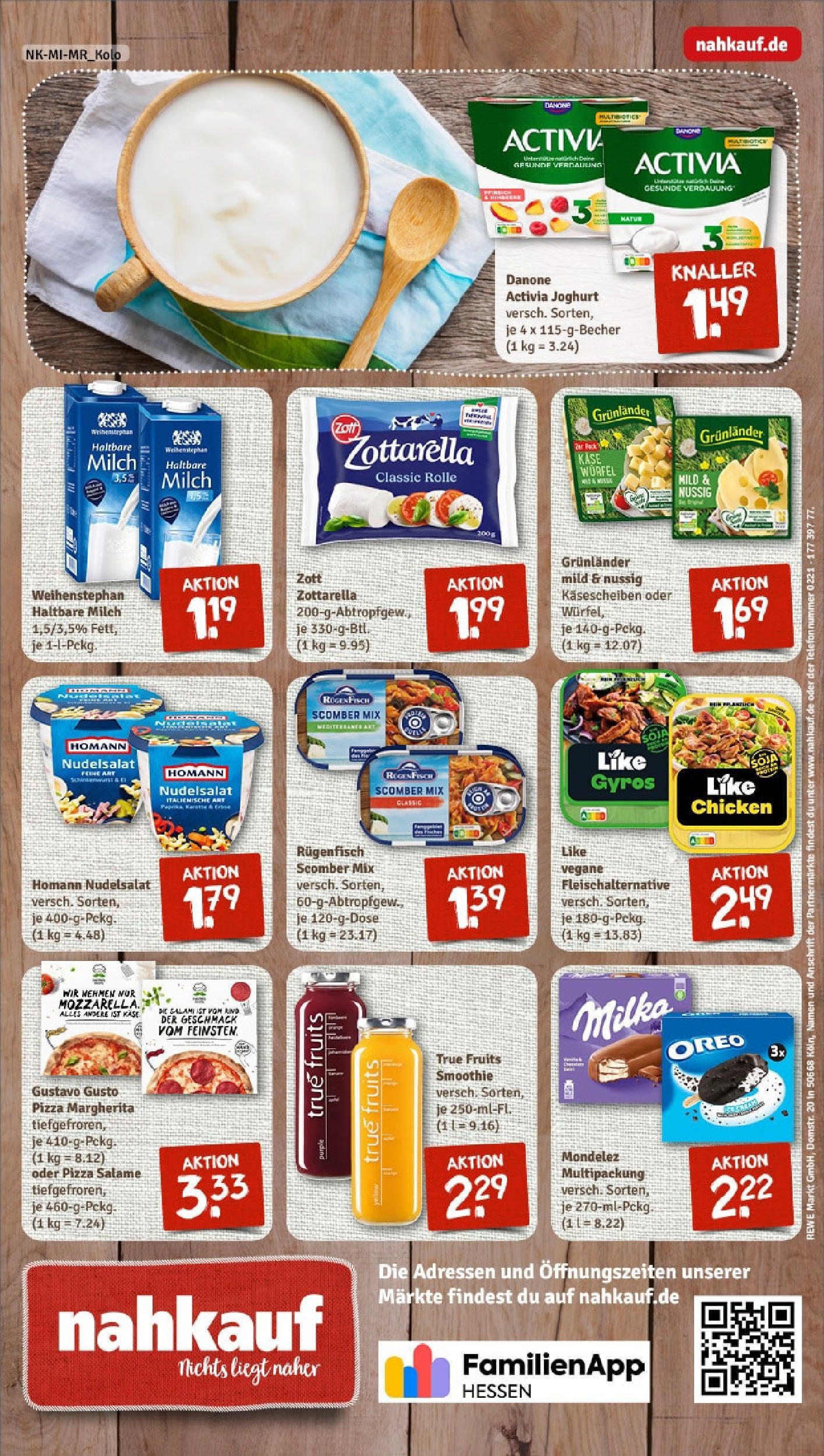 REWE Prospekt ab 15.06.2025 zum Blättern » Angebote | Seite: 8 | Produkte: Haltbare milch, Gyros, Pasta, Salami