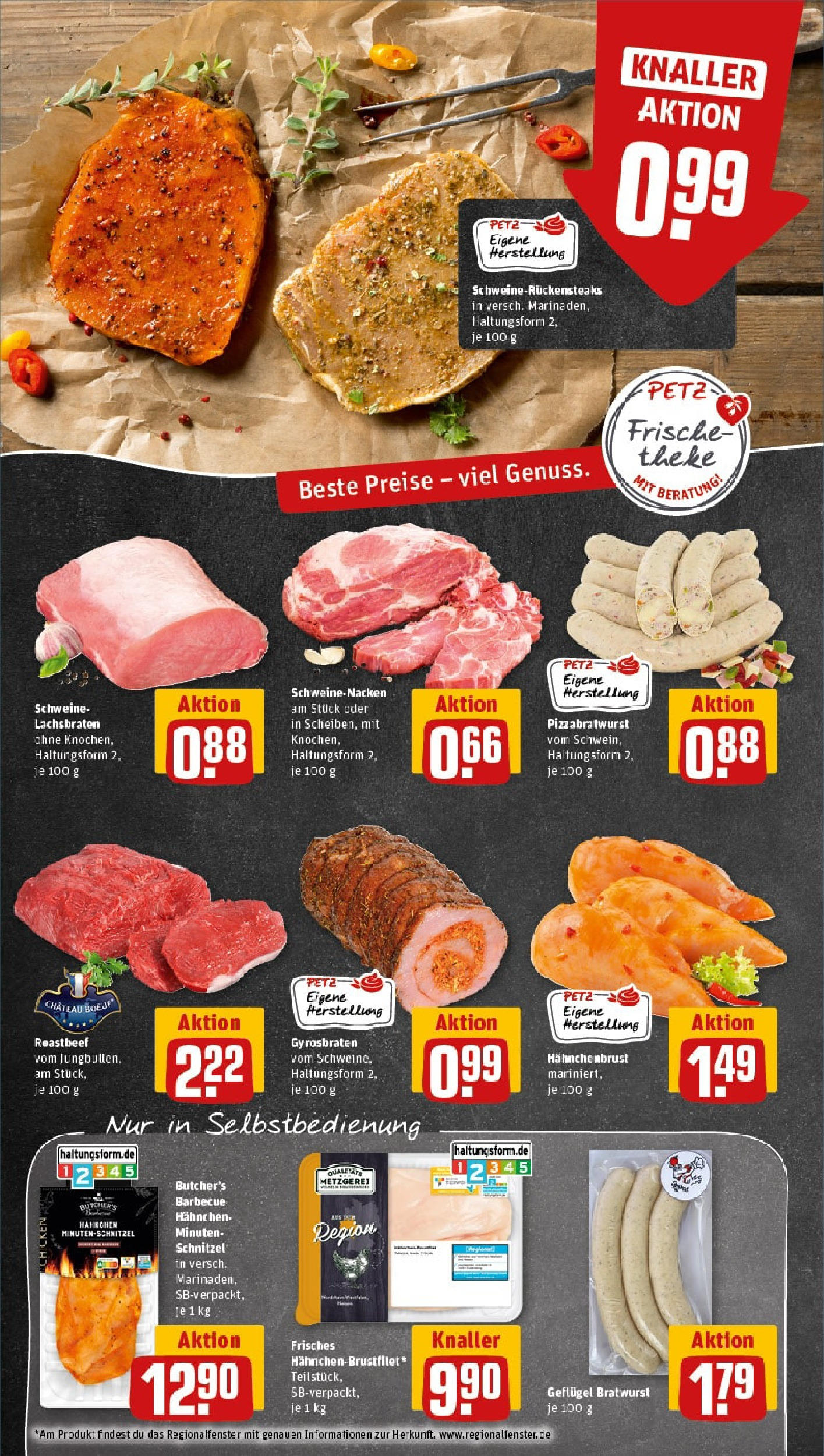 REWE Prospekt ab 15.06.2025 zum Blättern » Angebote | Seite: 8 | Produkte: Hahnchen, Bratwurst, Schnitzel, Roastbeef