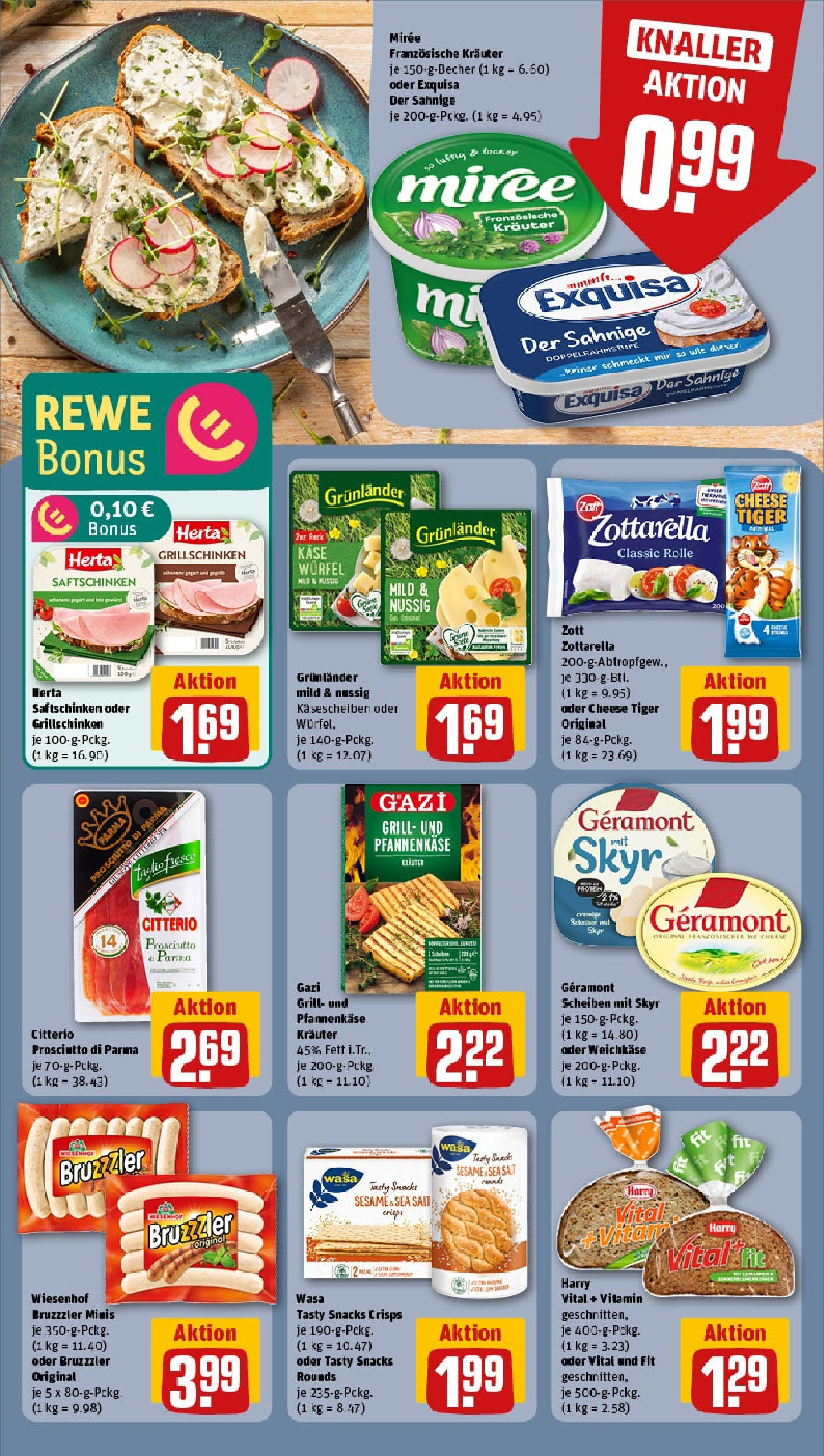 REWE Prospekt ab 15.06.2025 zum Blättern » Angebote | Seite: 12 | Produkte: Geramont, Käse, Exquisa, Grunlander