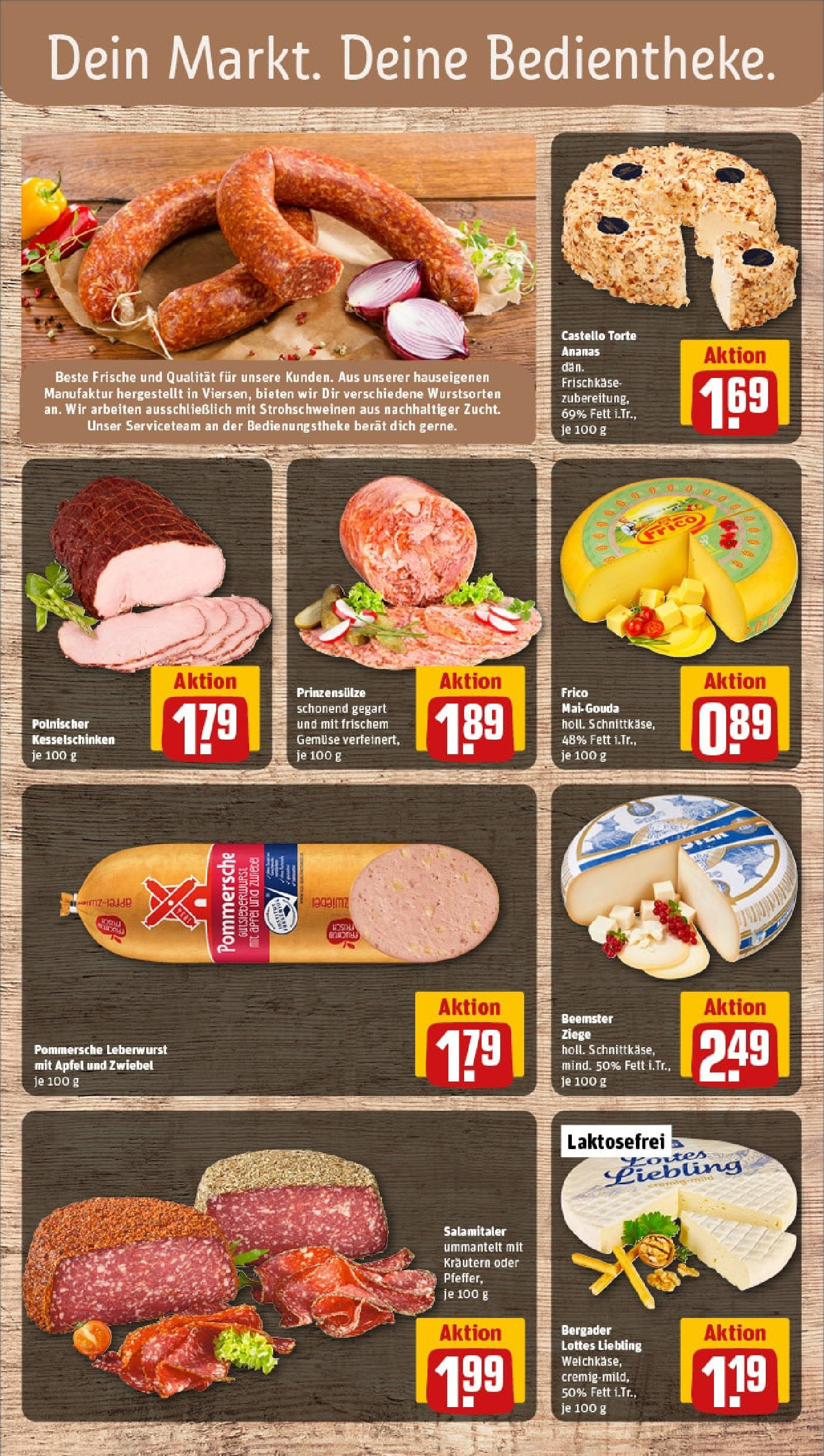 REWE Prospekt ab 15.06.2025 zum Blättern » Angebote | Seite: 9 | Produkte: Gouda, Ananas, Salami, Frischkase