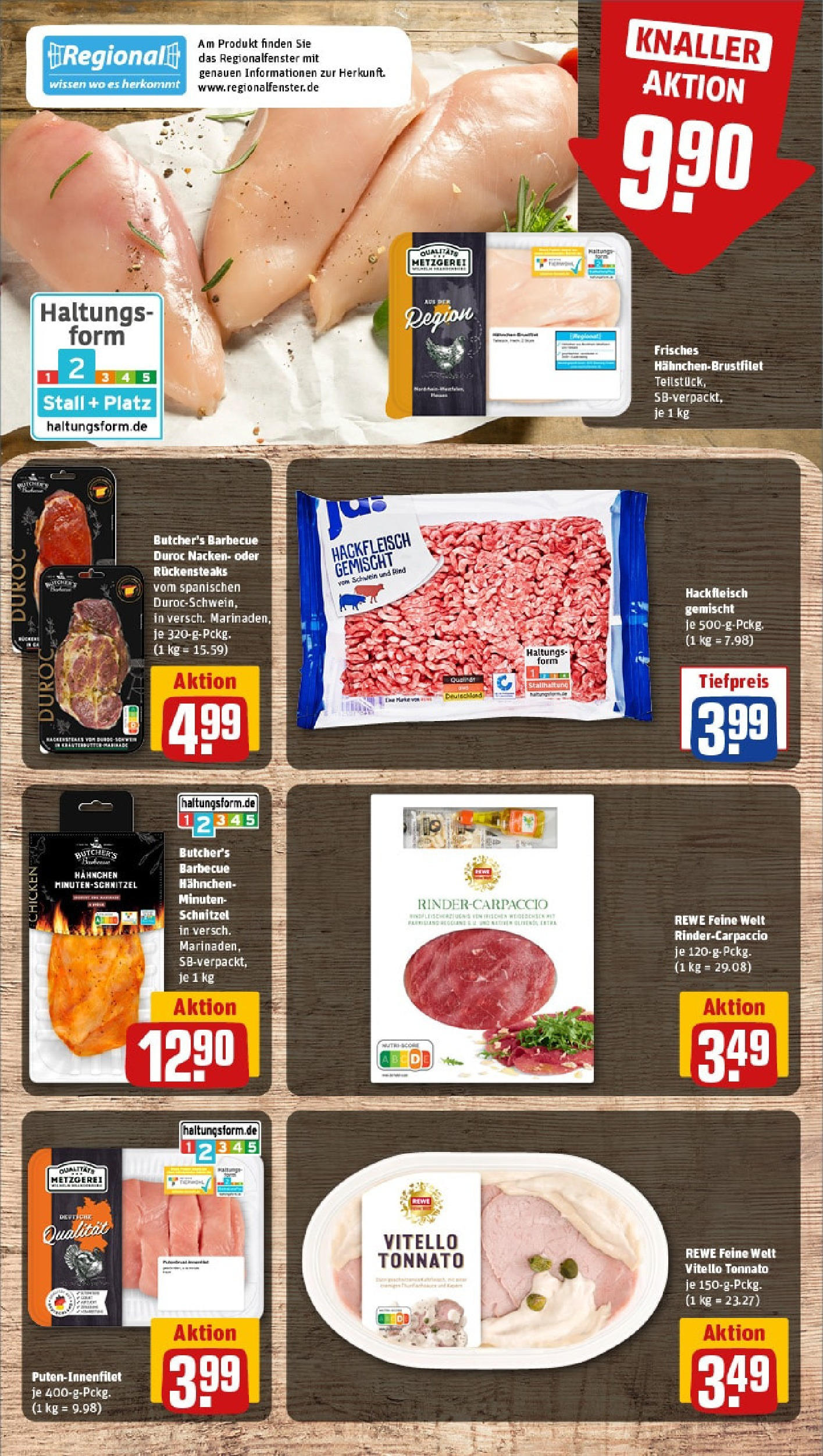 REWE Prospekt ab 15.06.2025 zum Blättern » Angebote | Seite: 8 | Produkte: Hahnchen, Schnitzel, Steak, Hackfleisch