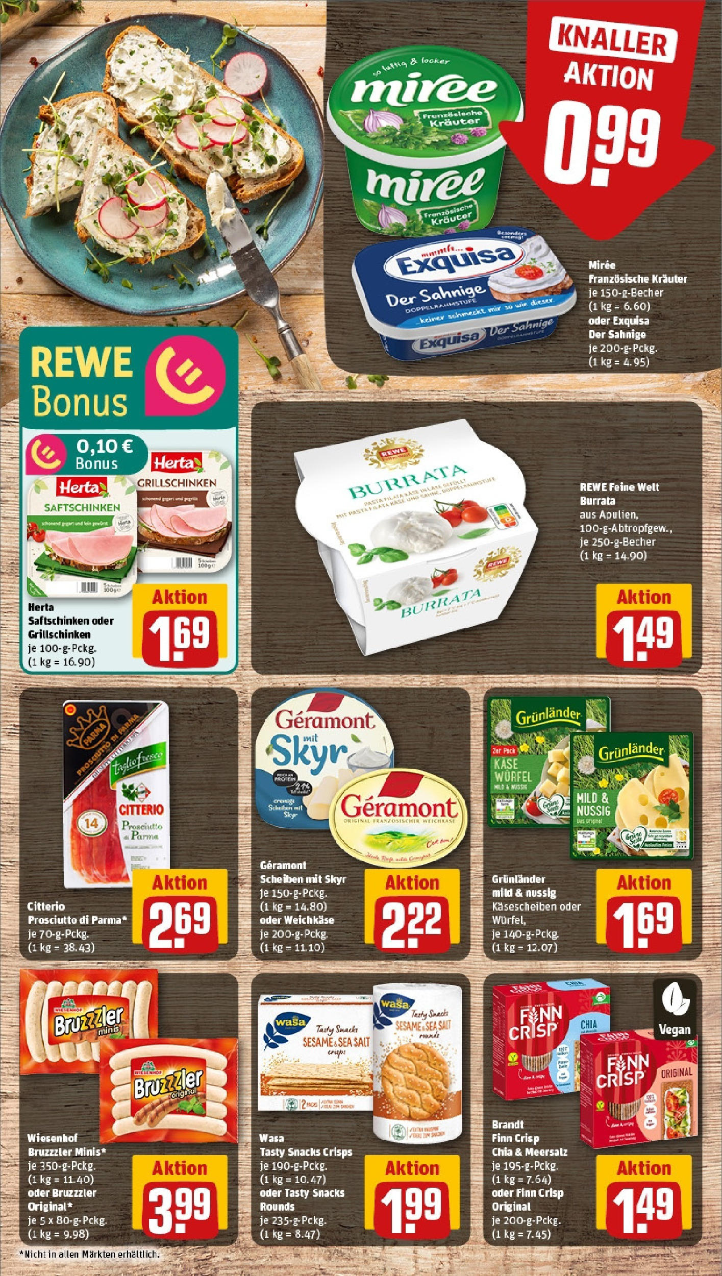 REWE Prospekt ab 15.06.2025 zum Blättern » Angebote | Seite: 9 | Produkte: Geramont, Skyr, Exquisa, Burrata