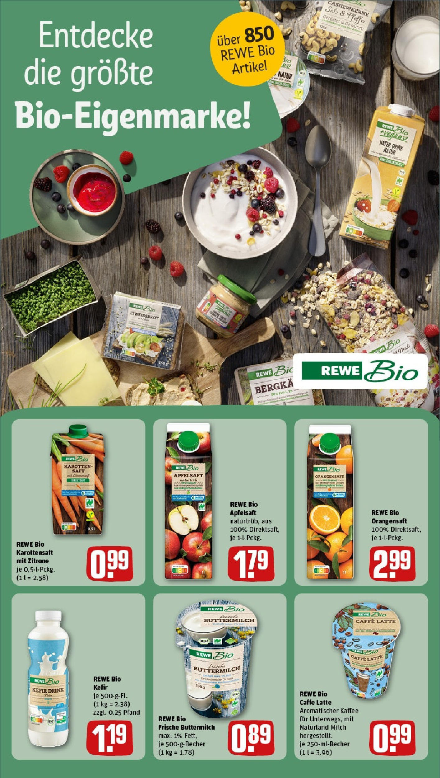 REWE Prospekt ab 15.06.2025 zum Blättern » Angebote | Seite: 13 | Produkte: Kefir, Buttermilch, Apfelsaft, Apple