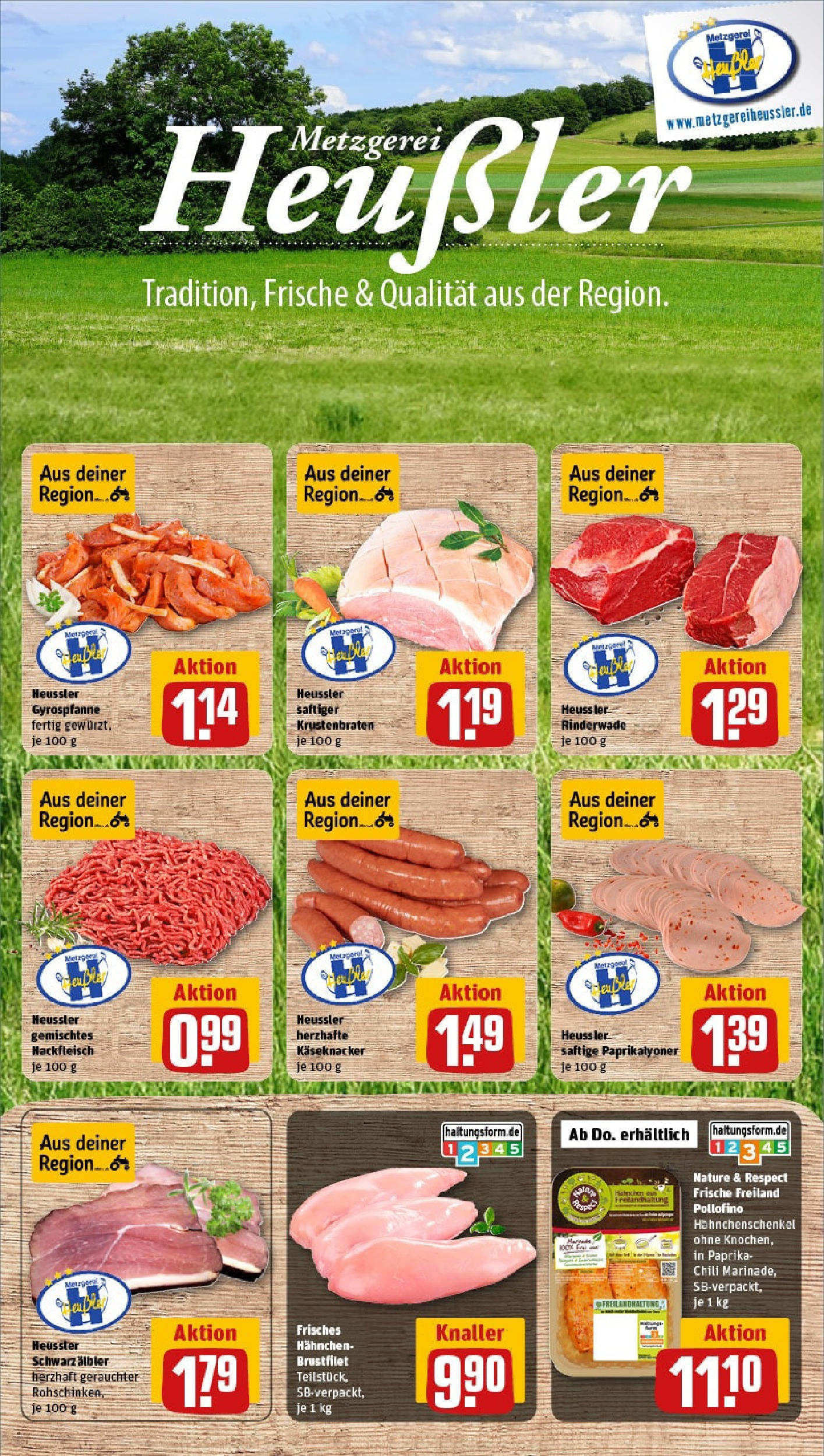 REWE Prospekt ab 15.06.2025 zum Blättern » Angebote | Seite: 10 | Produkte: Hahnchenschenkel, Krustenbraten, Paprika, Chili
