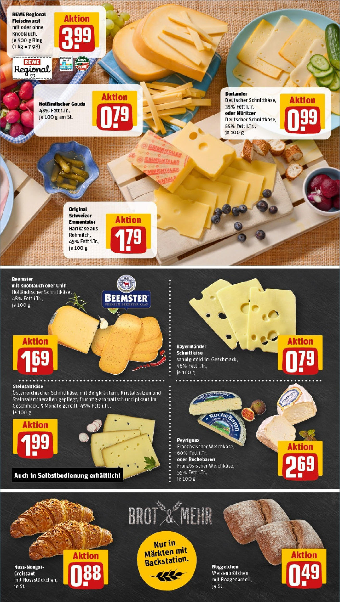 REWE Prospekt ab 15.06.2025 zum Blättern » Angebote | Seite: 9 | Produkte: Gouda, Croissant, Knoblauch, Chili