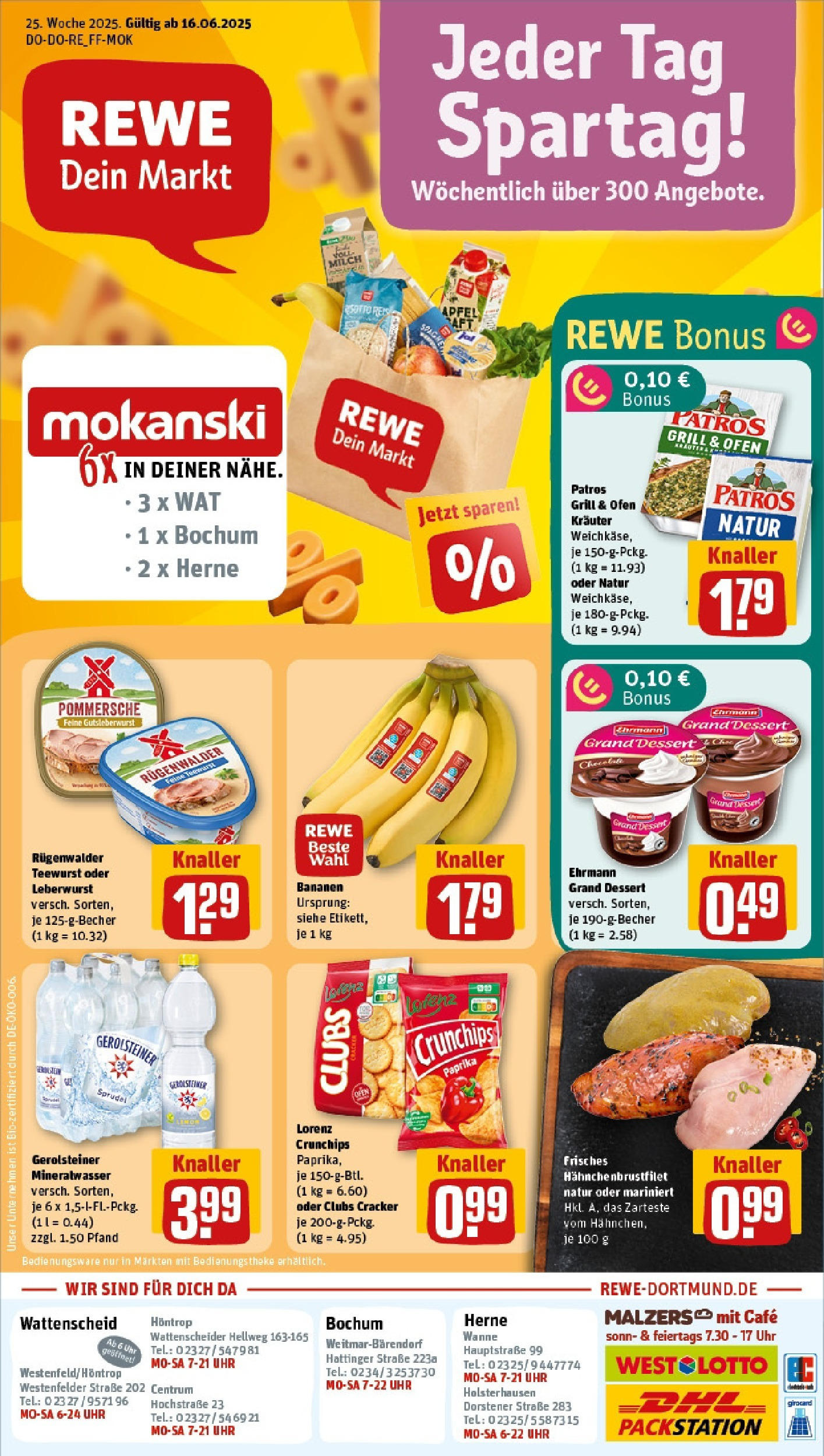 REWE Prospekt ab 15.06.2025 nächste Woche - Prospekt Bochum Vorschau von dem Prospekt des Geschäftes Rewe, gültig ab dem 15.06.2025