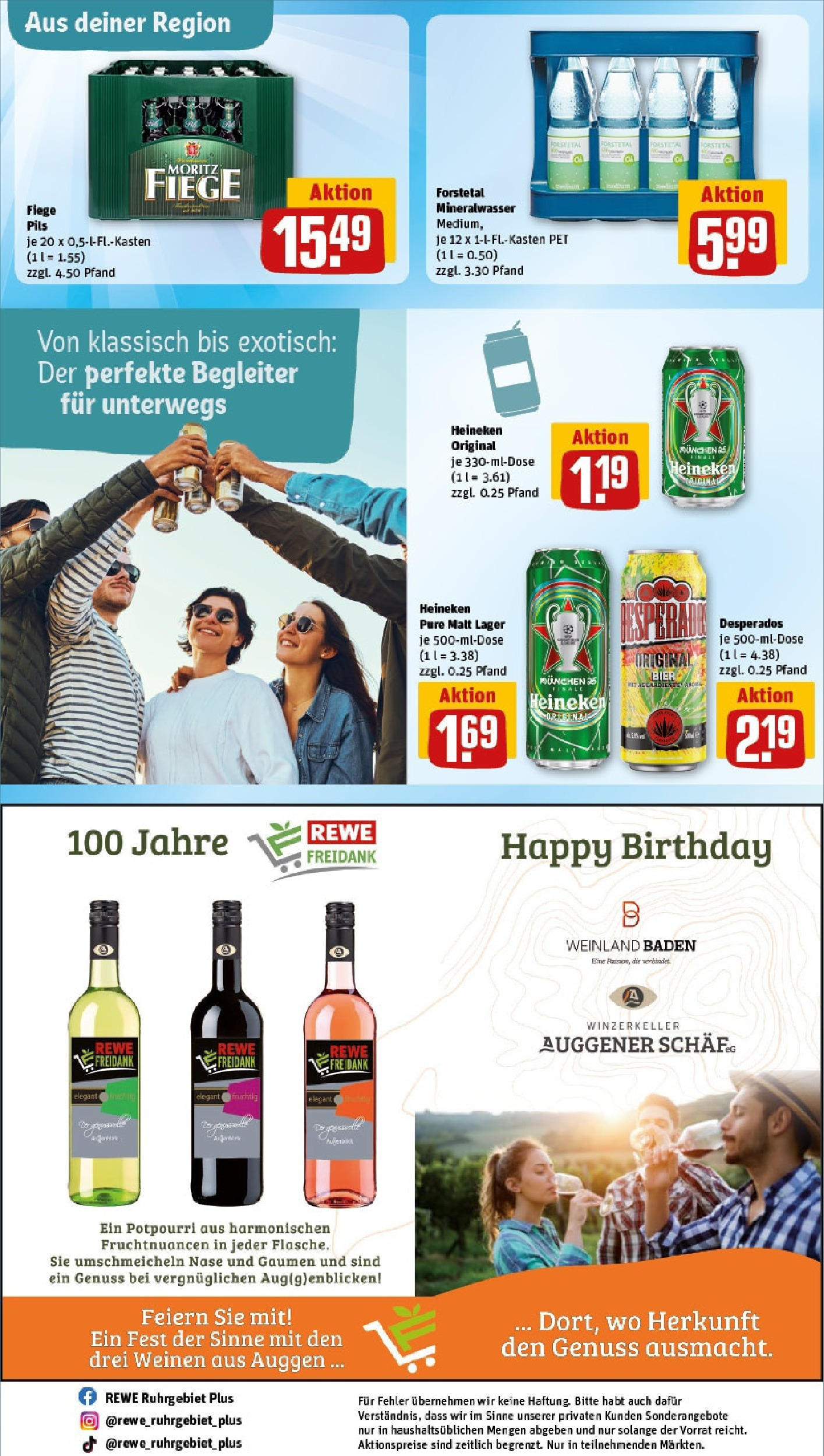 REWE Prospekt ab 15.06.2025 zum Blättern » Angebote | Seite: 30 | Produkte: Pils, Mineralwasser, Heineken, Desperados
