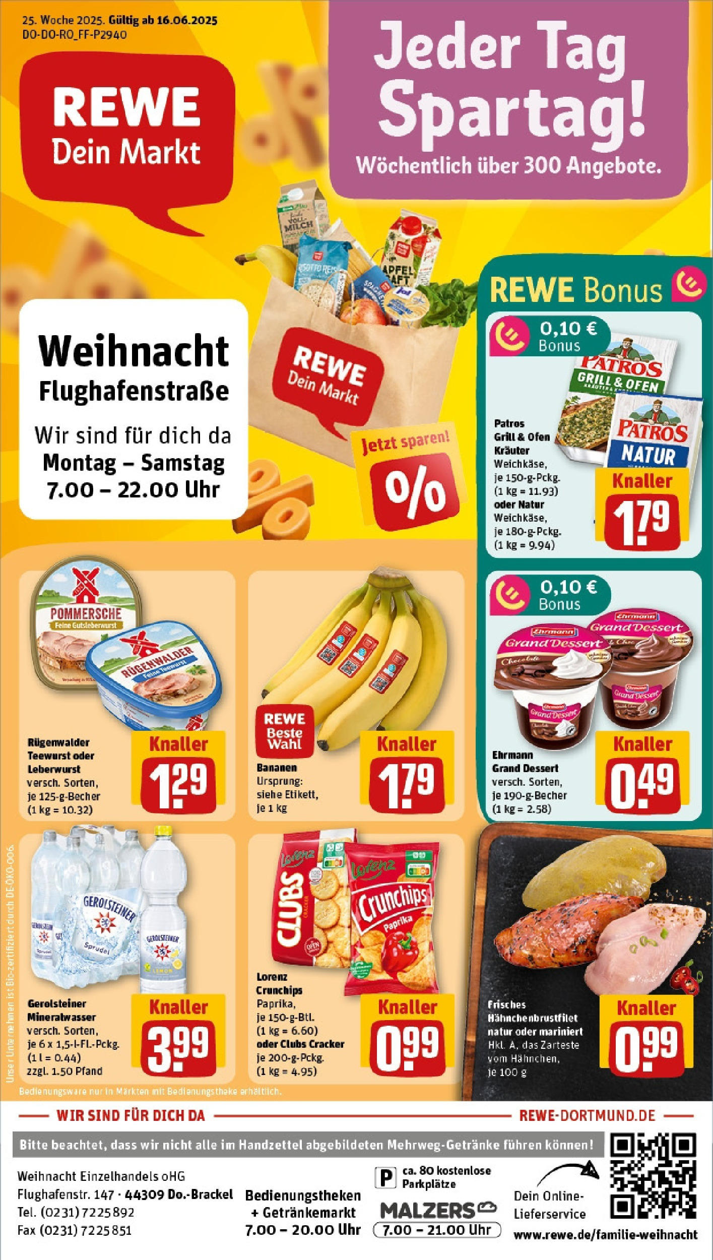 REWE Prospekt ab 15.06.2025 zum Blättern » Angebote | Seite: 2 | Produkte: Ofen, Milch, Bananen, Patros