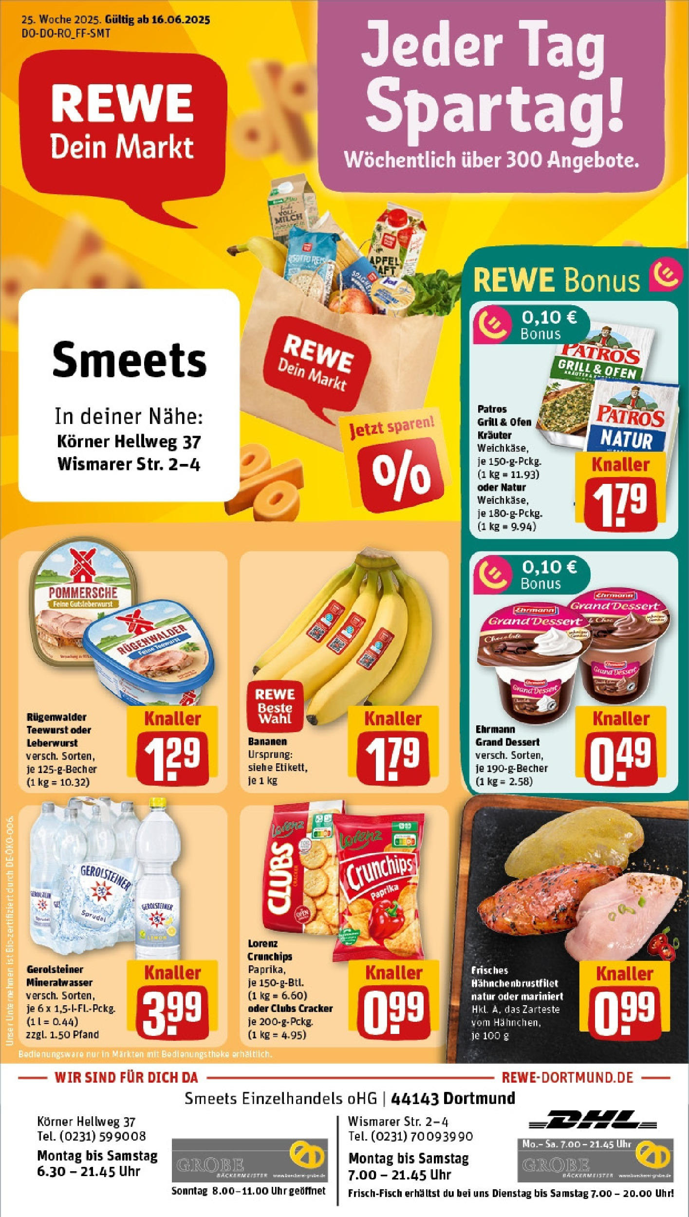 REWE Prospekt ab 15.06.2025 zum Blättern » Angebote | Seite: 1 | Produkte: Milch, Paprika, Lorenz crunchips, Gerolsteiner