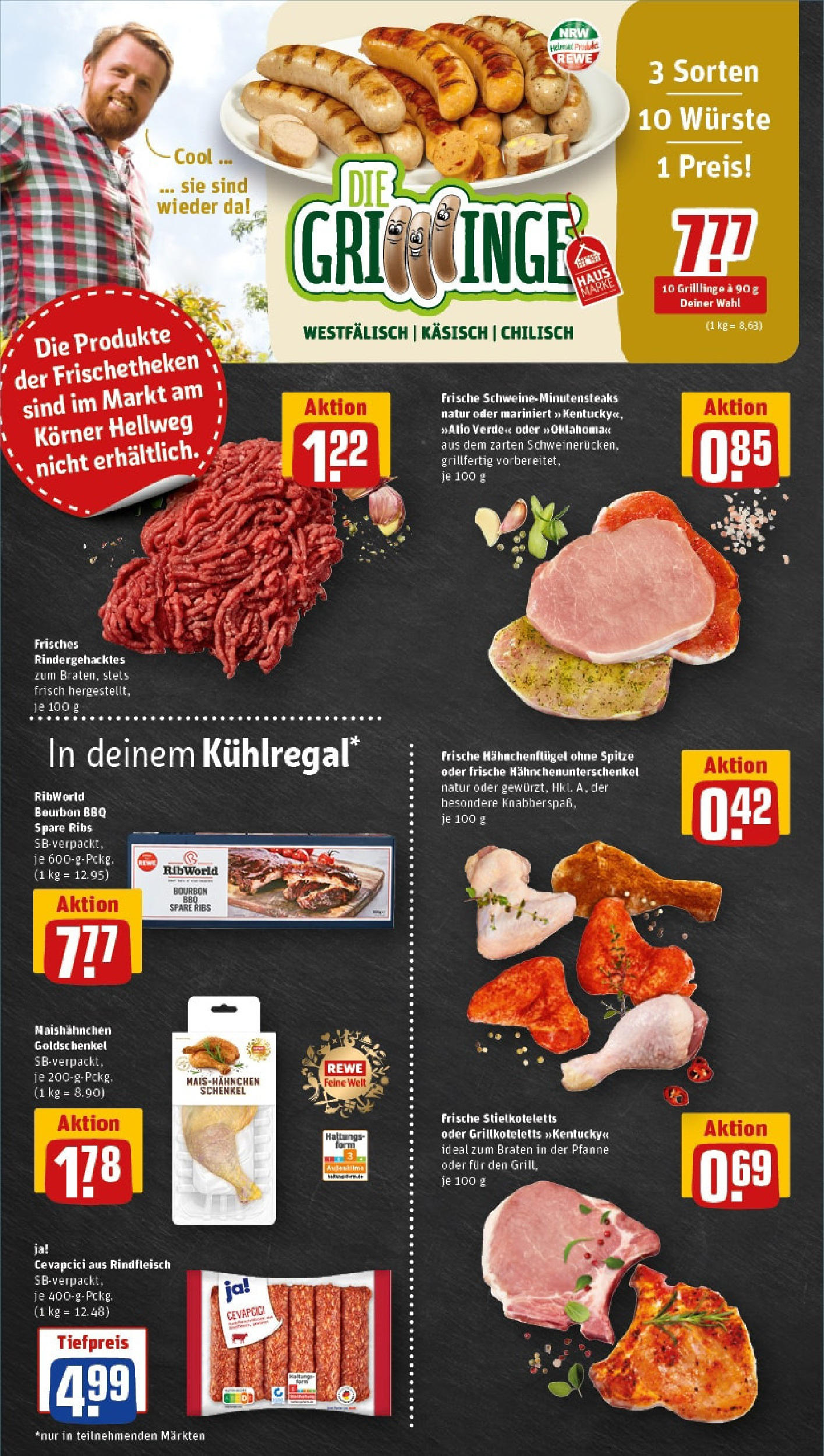 REWE Prospekt ab 15.06.2025 zum Blättern » Angebote | Seite: 6 | Produkte: Spare ribs, Cevapcici, Rindfleisch, Bourbon