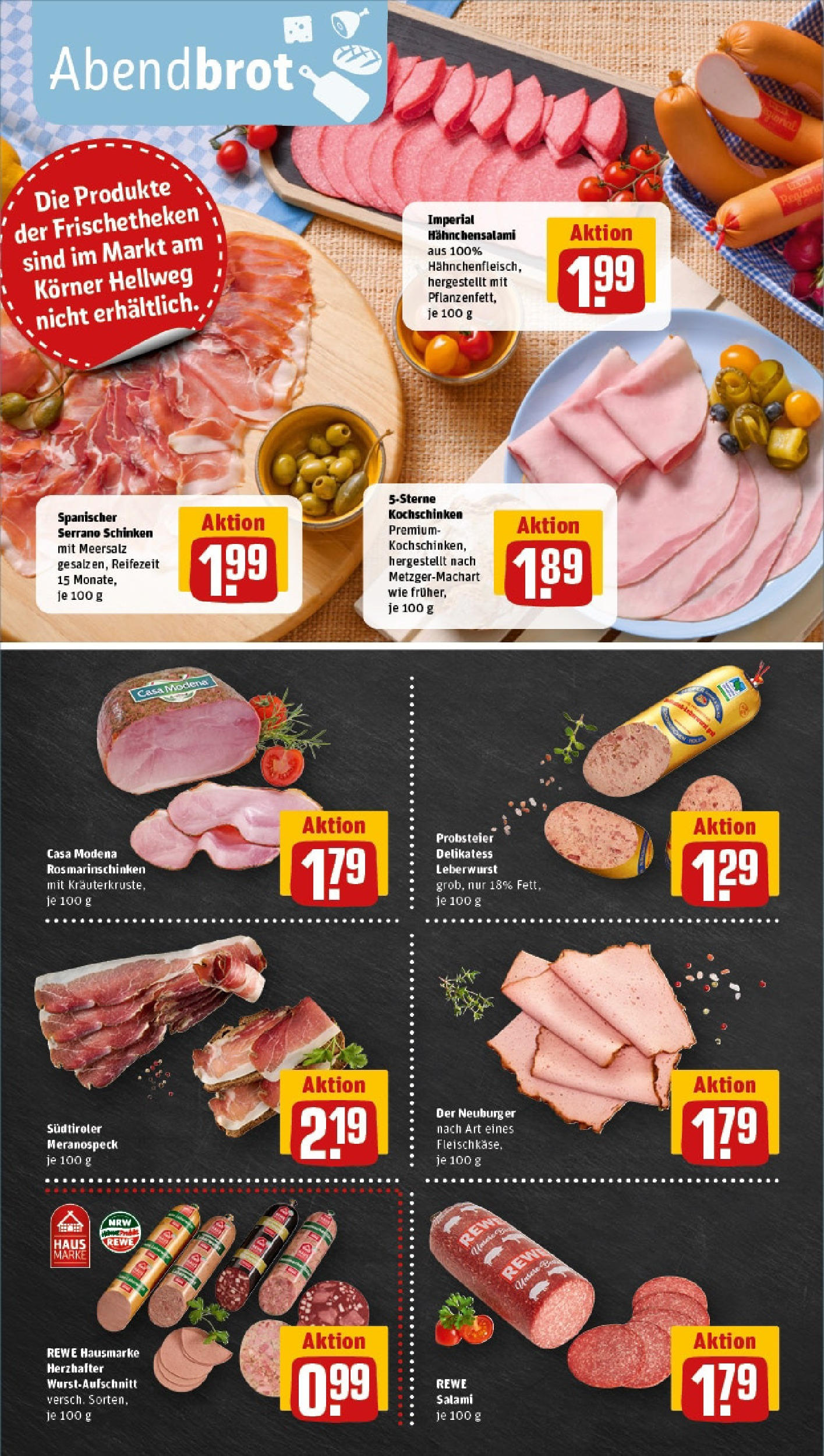 REWE Prospekt ab 15.06.2025 zum Blättern » Angebote | Seite: 8 | Produkte: Wurst, Salami, Serrano schinken, Schinken