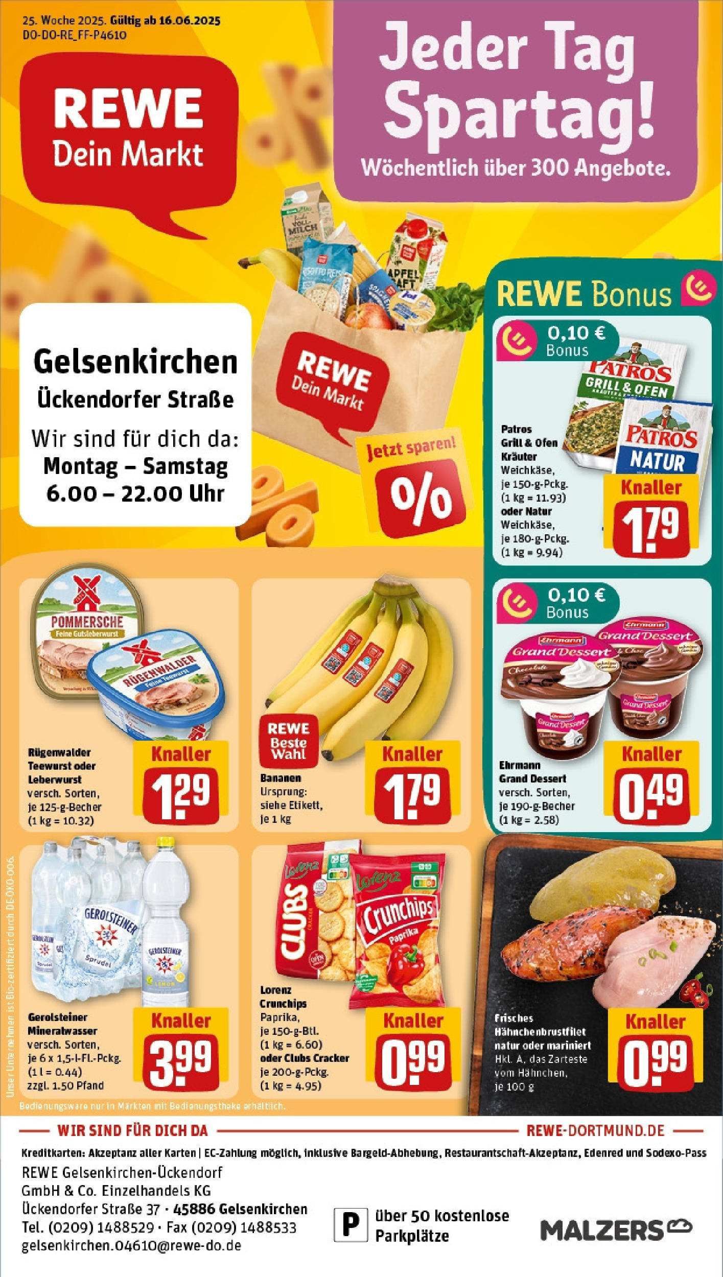 REWE Prospekt ab 15.06.2025 nächste Woche - Prospekt Gelsenkirchen Vorschau von dem Prospekt des Geschäftes Rewe, gültig ab dem 15.06.2025