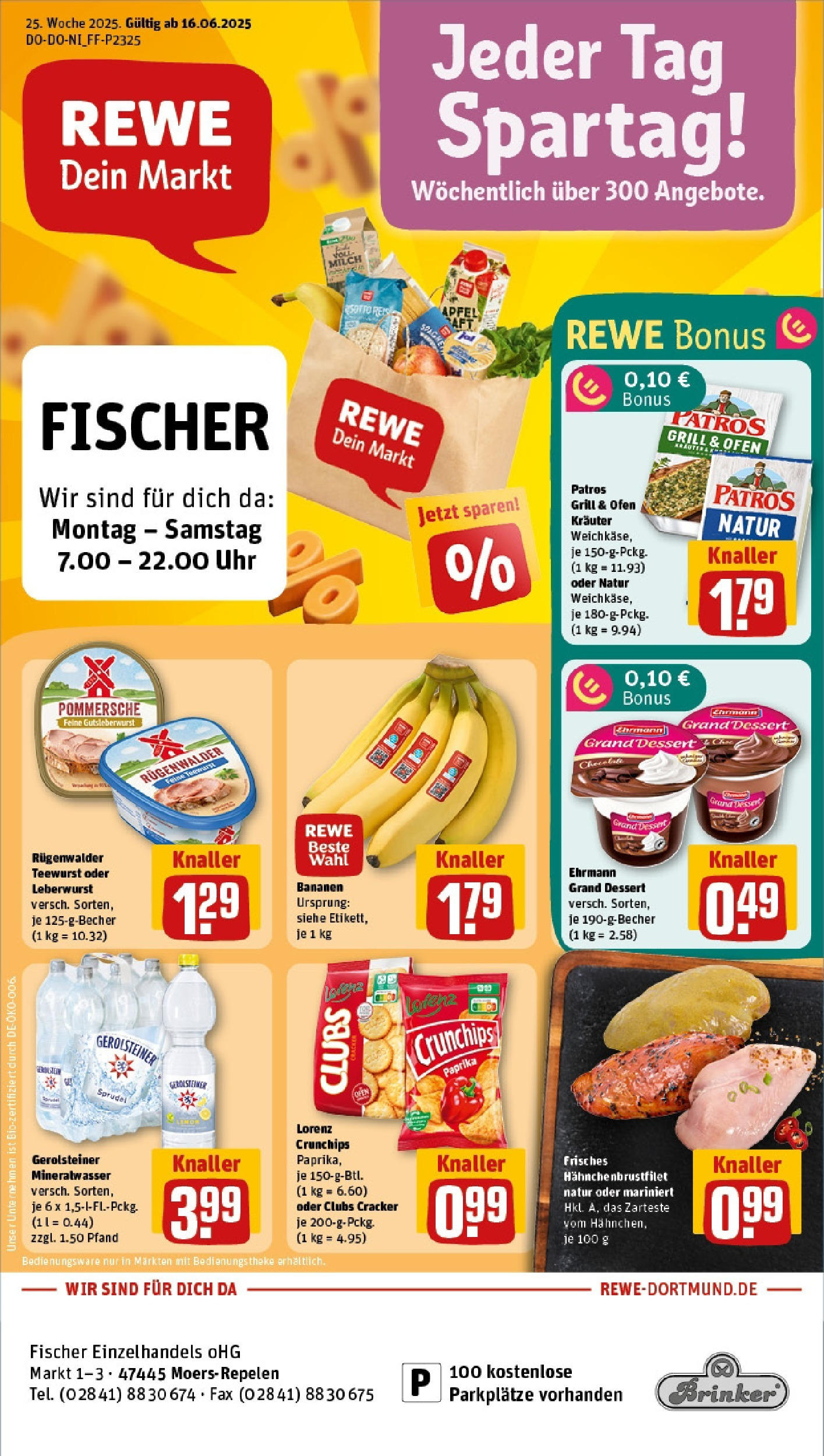 REWE Prospekt ab 15.06.2025 nächste Woche - Prospekt Moers Vorschau von dem Prospekt des Geschäftes Rewe, gültig ab dem 15.06.2025