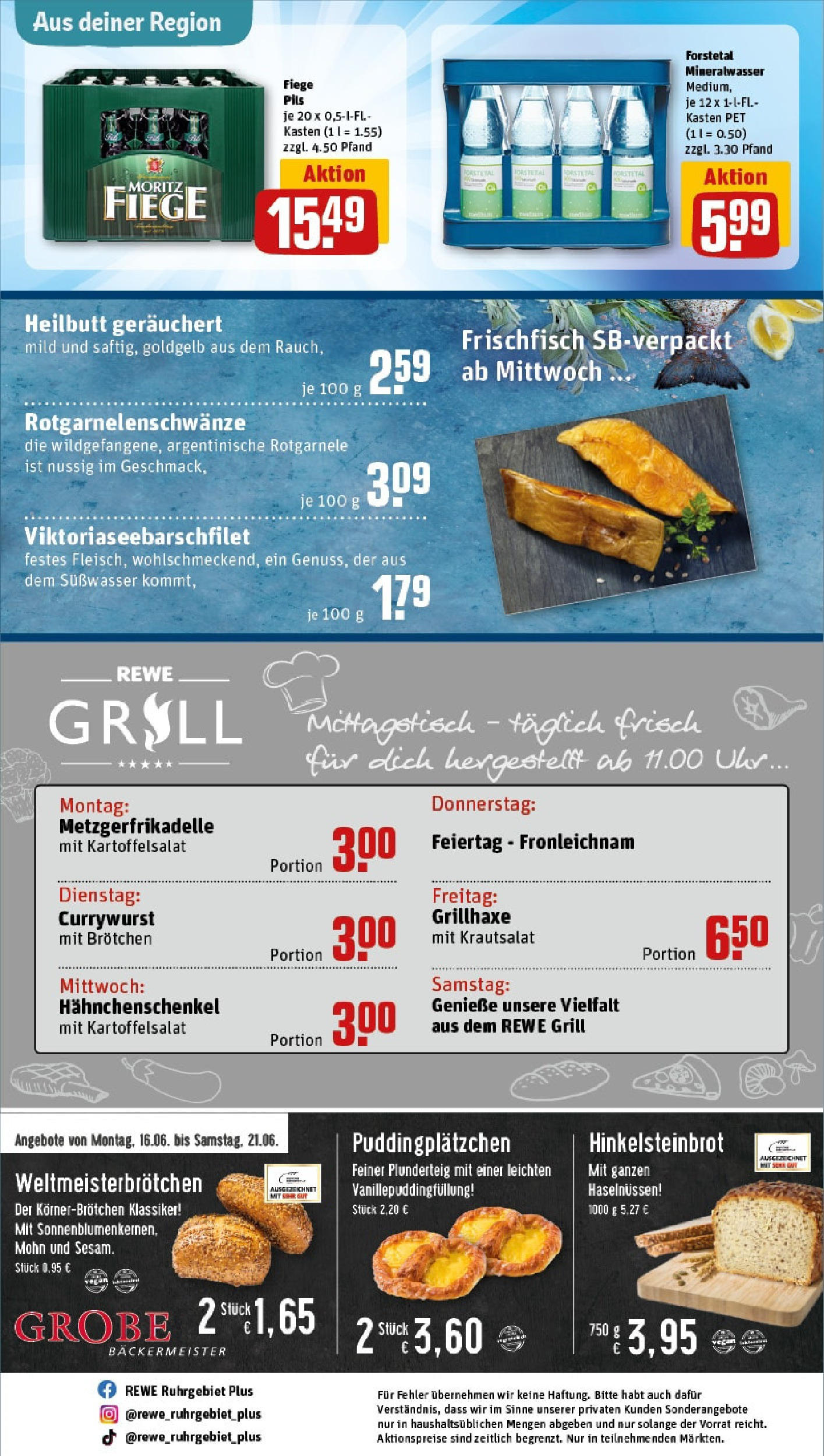 REWE Prospekt ab 15.06.2025 zum Blättern » Angebote | Seite: 30 | Produkte: Grill, Pils, Mineralwasser, Uhr