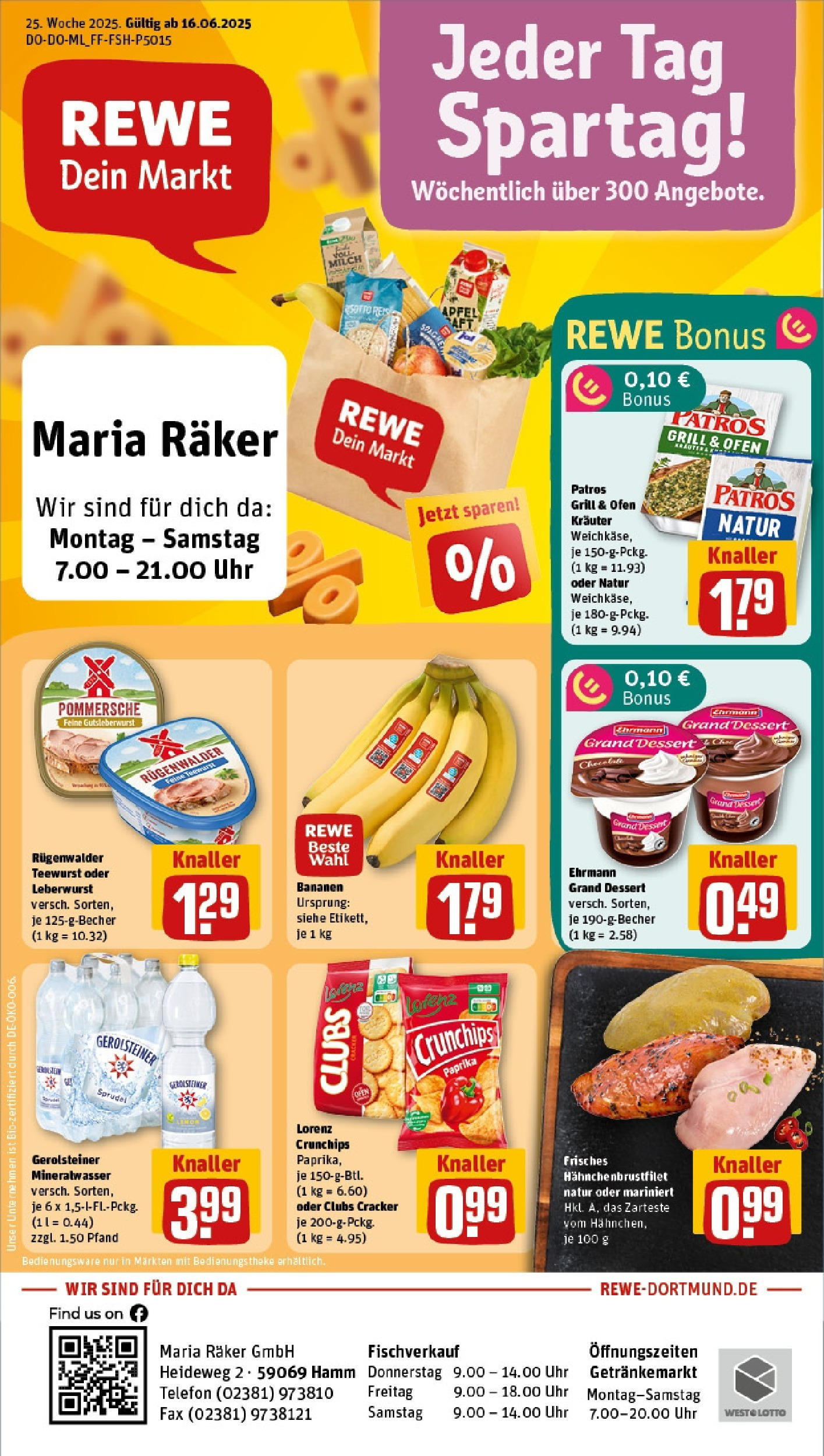 REWE Prospekt ab 15.06.2025 zum Blättern » Angebote | Seite: 1 | Produkte: Ofen, Milch, Uhr, Gerolsteiner