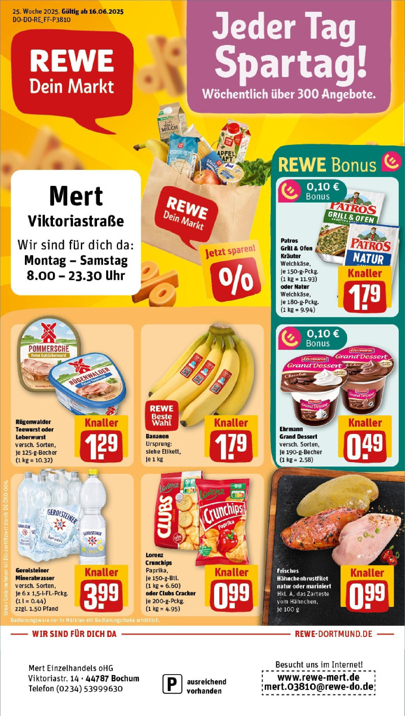REWE Prospekt ab 15.06.2025 zum Blättern » Angebote | Seite: 1 | Produkte: Ofen, Paprika, Lorenz crunchips, Uhr