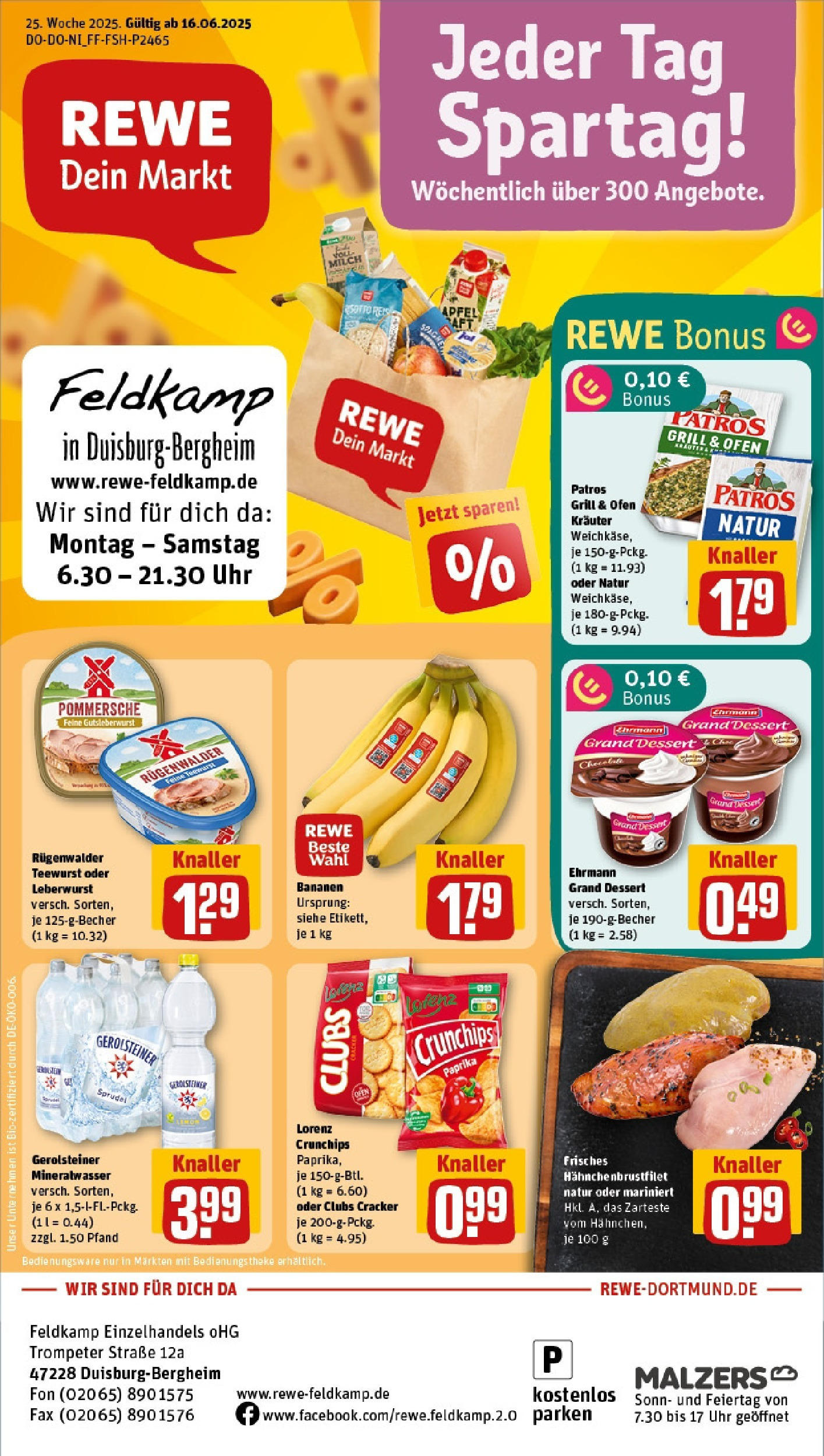 REWE Prospekt ab 15.06.2025 nächste Woche - Prospekt Duisburg / Bergheim Vorschau von dem Prospekt des Geschäftes Rewe, gültig ab dem 15.06.2025