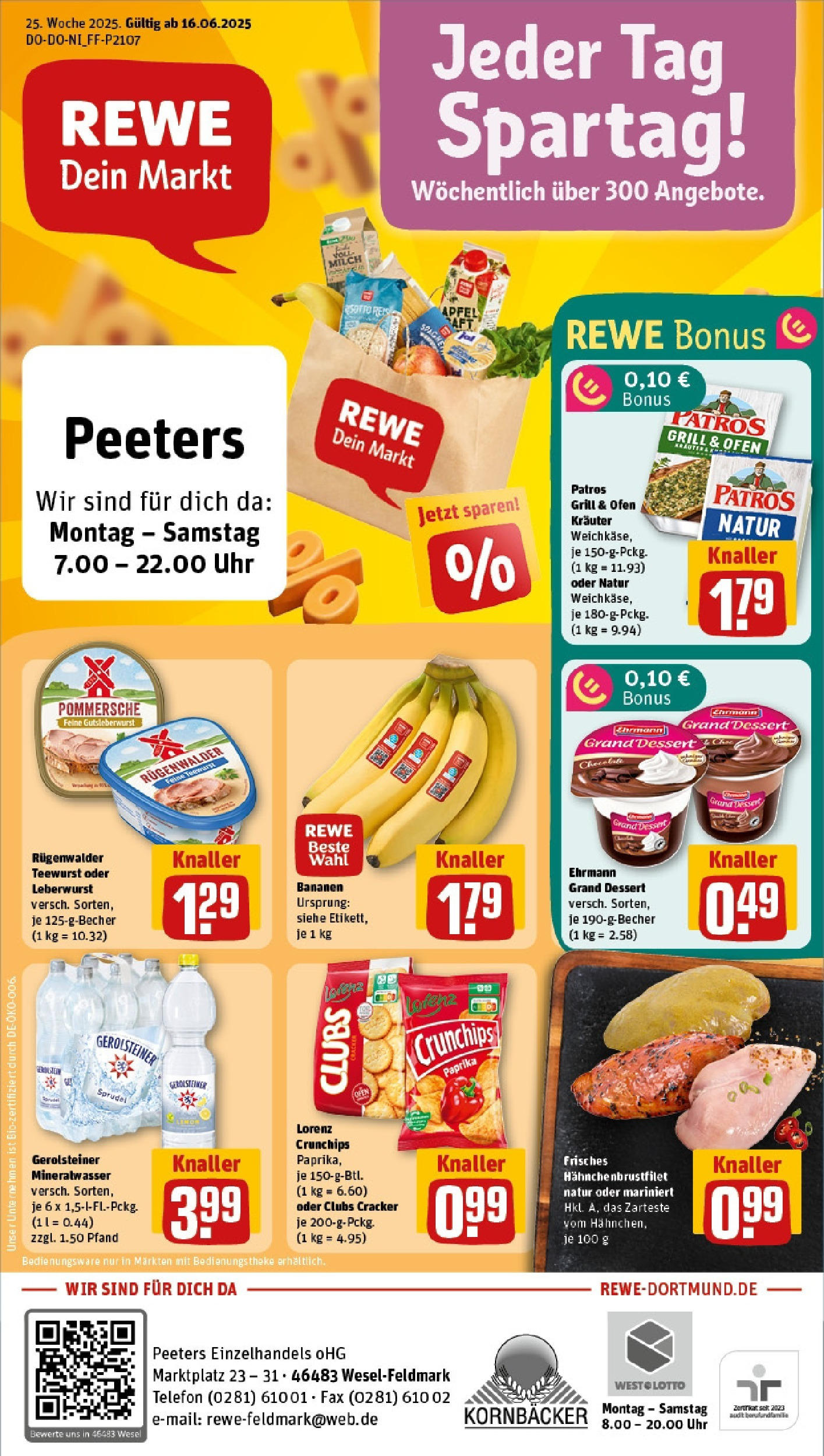 REWE Prospekt ab 15.06.2025 nächste Woche - Prospekt Wesel Vorschau von dem Prospekt des Geschäftes Rewe, gültig ab dem 15.06.2025