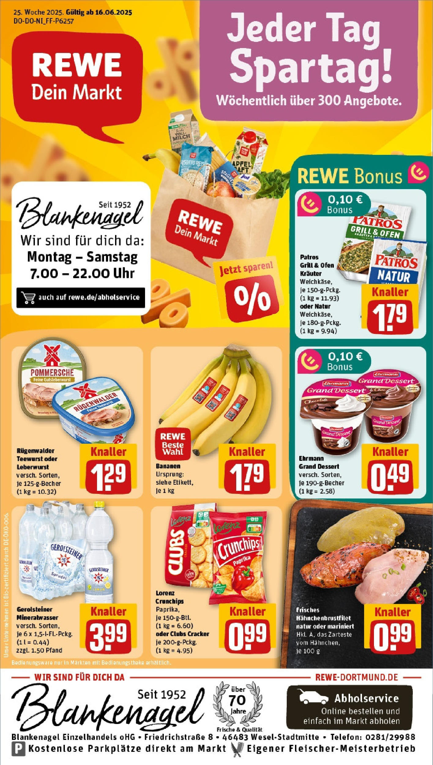 REWE Prospekt ab 15.06.2025 nächste Woche - Prospekt Wesel Vorschau von dem Prospekt des Geschäftes Rewe, gültig ab dem 15.06.2025