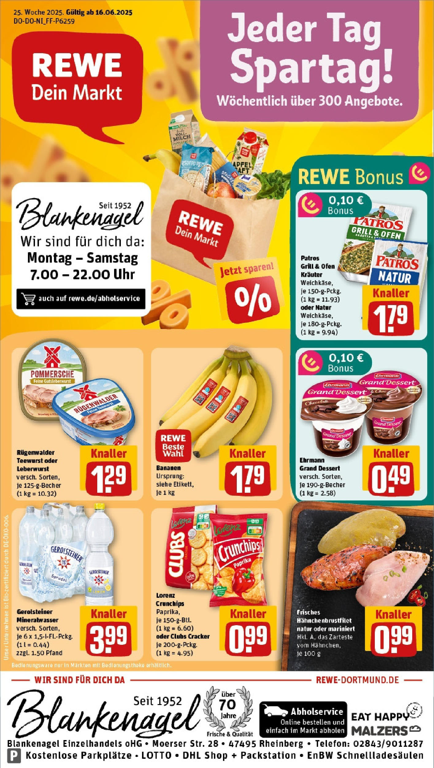 REWE Prospekt ab 15.06.2025 zum Blättern » Angebote | Seite: 2 | Produkte: Ofen, Ehrmann grand dessert, Lorenz crunchips, Gerolsteiner