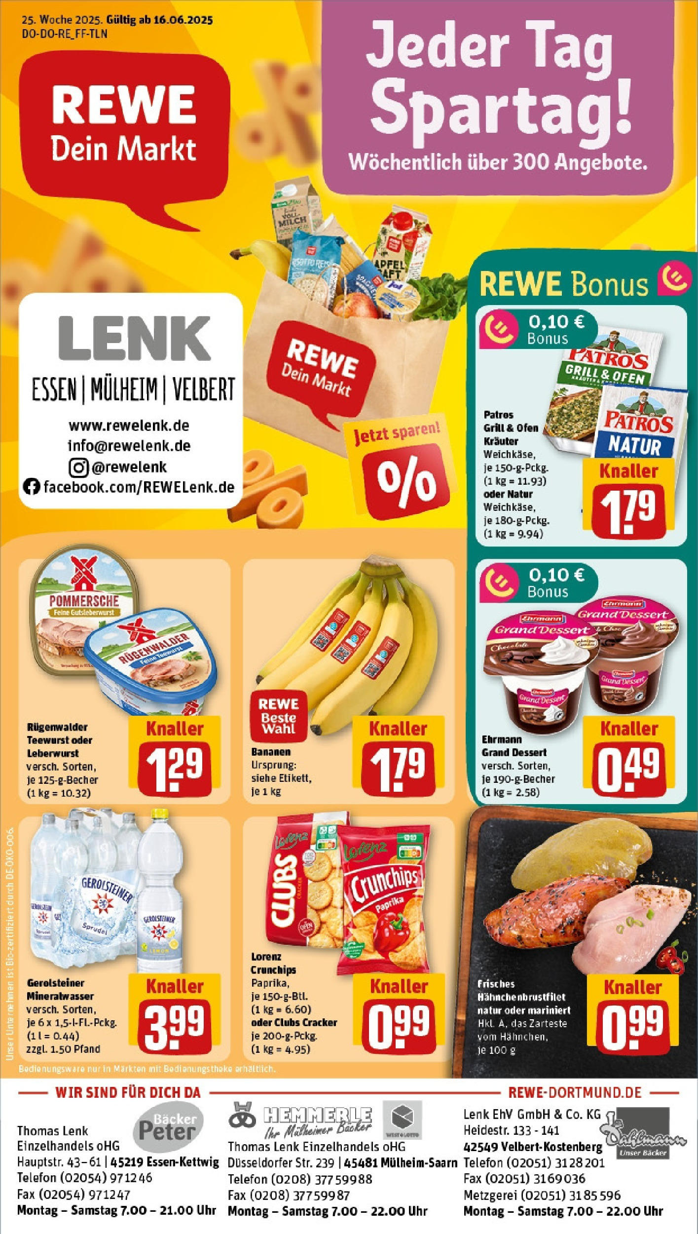 REWE Prospekt ab 15.06.2025 nächste Woche - Prospekt Essen Vorschau von dem Prospekt des Geschäftes Rewe, gültig ab dem 15.06.2025