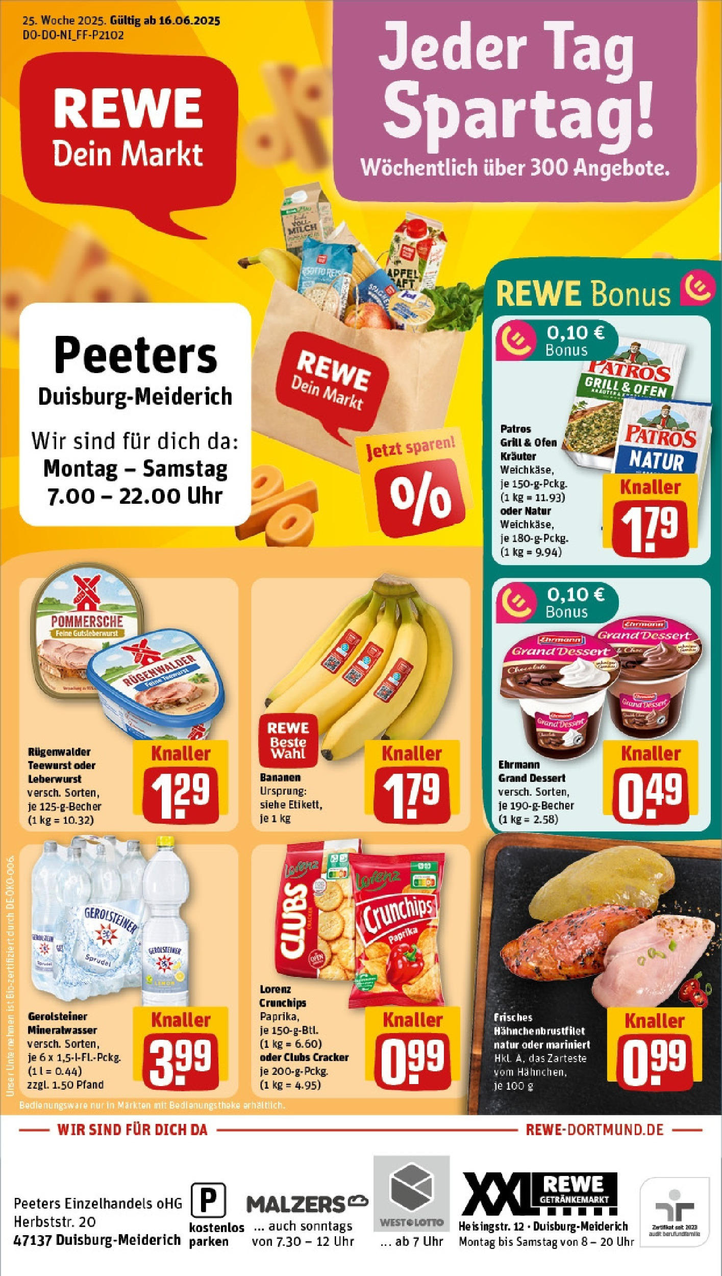 REWE Prospekt ab 15.06.2025 zum Blättern » Angebote | Seite: 1 | Produkte: Paprika, Lorenz crunchips, Chips, Gerolsteiner