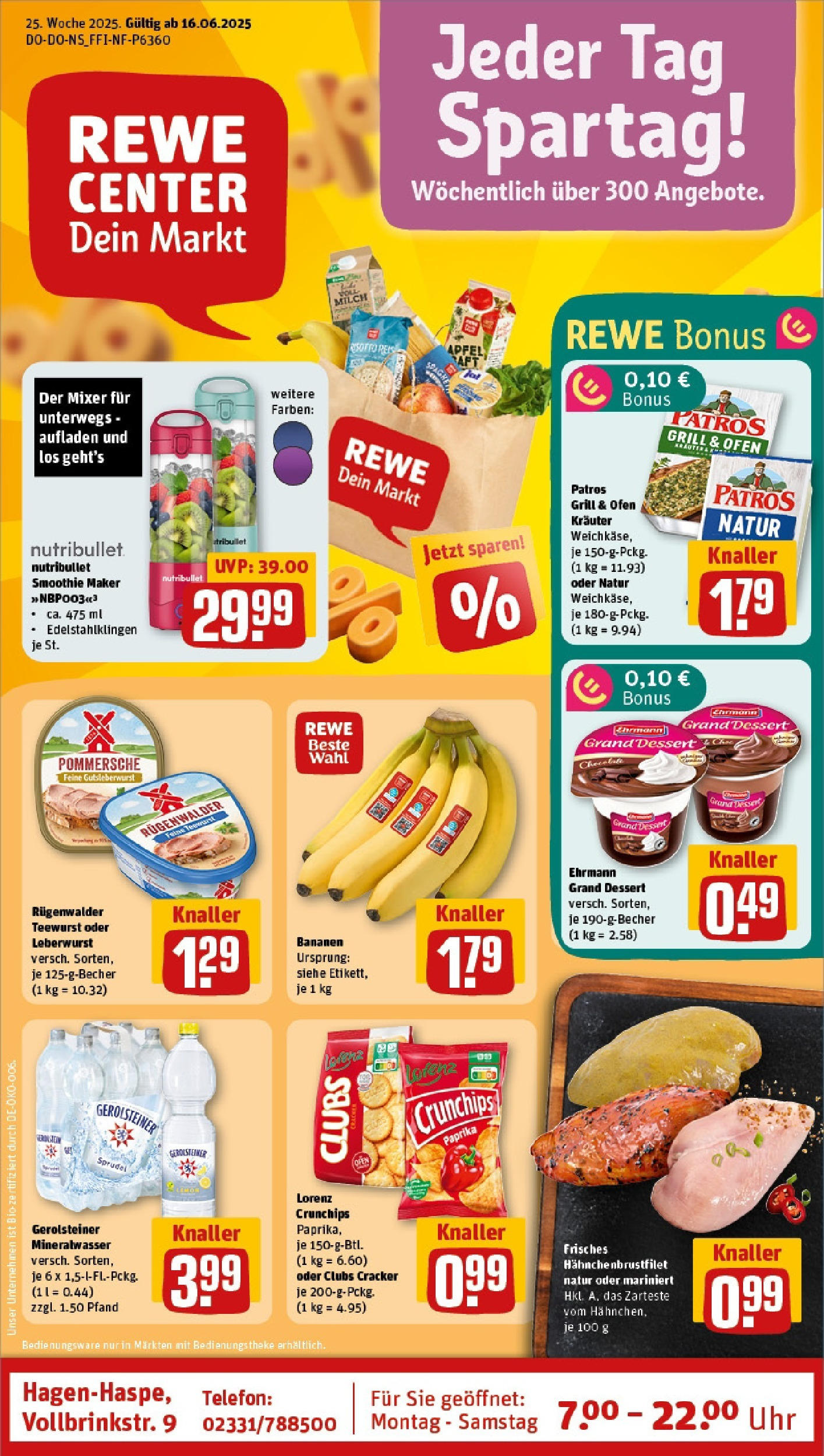 REWE Prospekt ab 15.06.2025 nächste Woche - Prospekt Hagen Vorschau von dem Prospekt des Geschäftes Rewe, gültig ab dem 15.06.2025