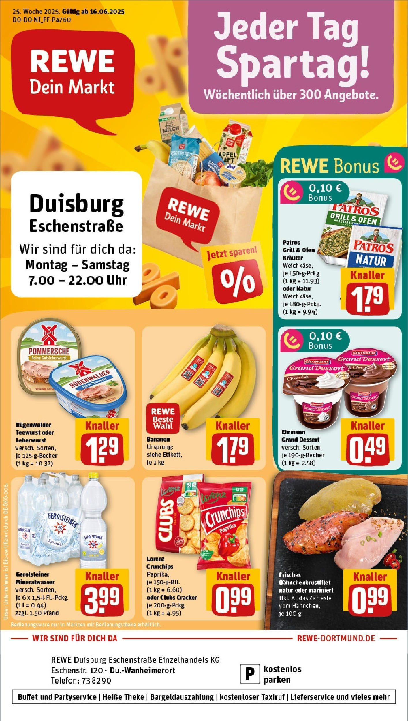 REWE Prospekt ab 15.06.2025 zum Blättern » Angebote | Seite: 1 | Produkte: Äpfel, Telefon, Uhr, Gerolsteiner