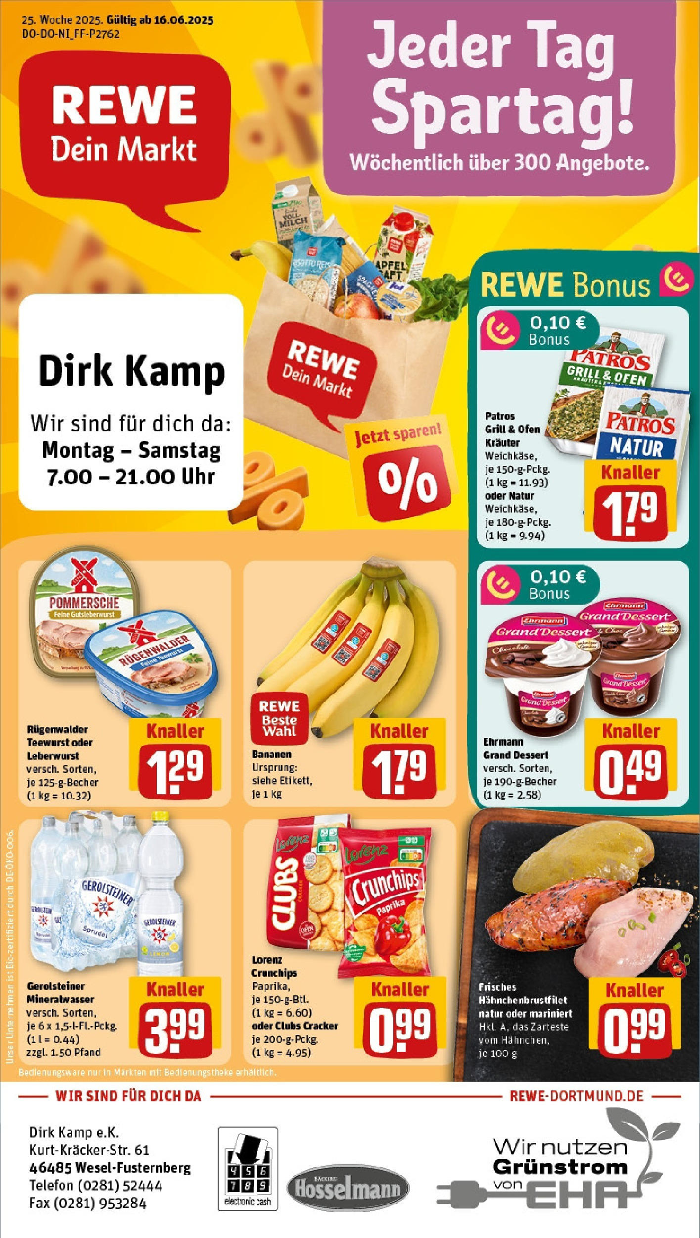 REWE Prospekt ab 15.06.2025 nächste Woche - Prospekt Wesel Vorschau von dem Prospekt des Geschäftes Rewe, gültig ab dem 15.06.2025