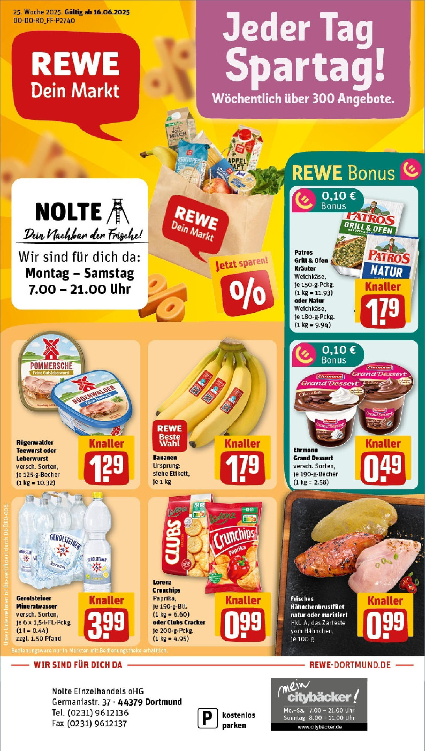 REWE Prospekt ab 15.06.2025 zum Blättern » Angebote | Seite: 1 | Produkte: Ofen, Milch, Patros, Paprika