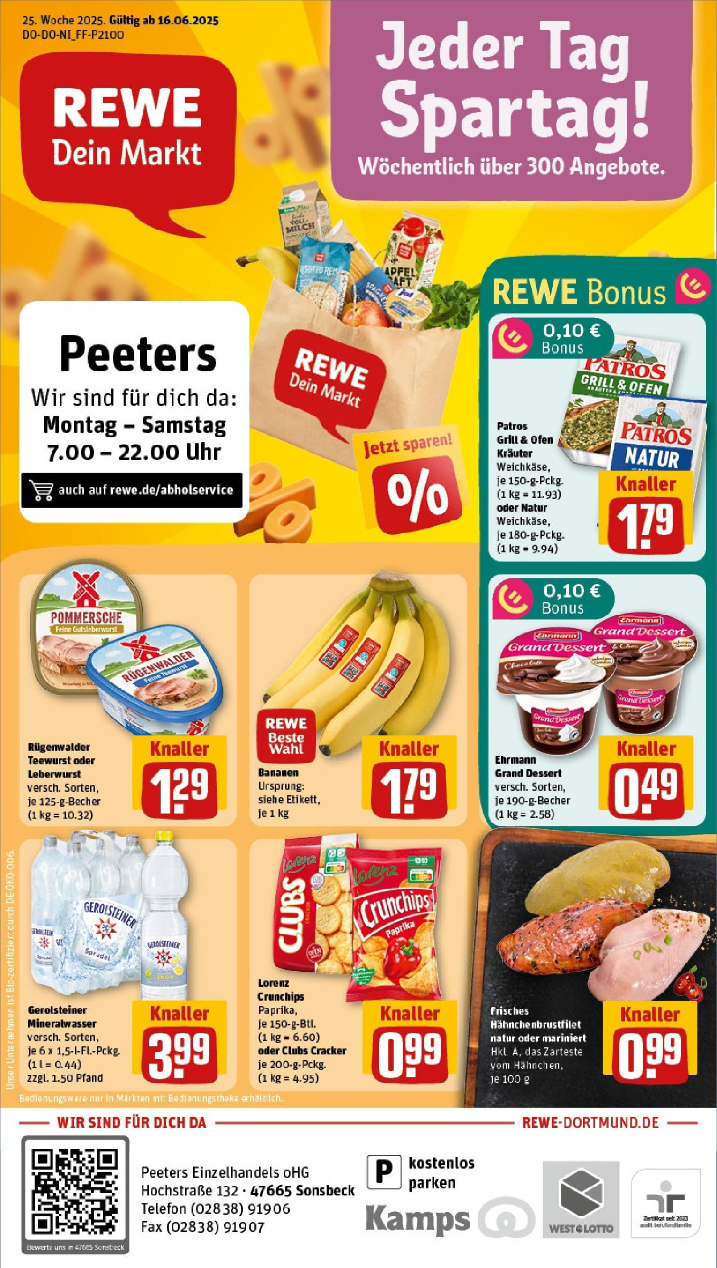 REWE Prospekt ab 15.06.2025 nächste Woche - Prospekt Sonsbeck Vorschau von dem Prospekt des Geschäftes Rewe, gültig ab dem 15.06.2025