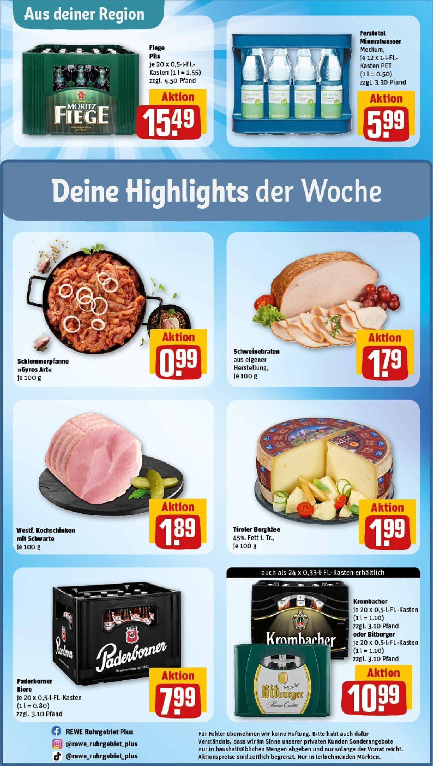 REWE Prospekt ab 15.06.2025 zum Blättern » Angebote | Seite: 30 | Produkte: Bitburger, Pils, Mineralwasser, Krombacher