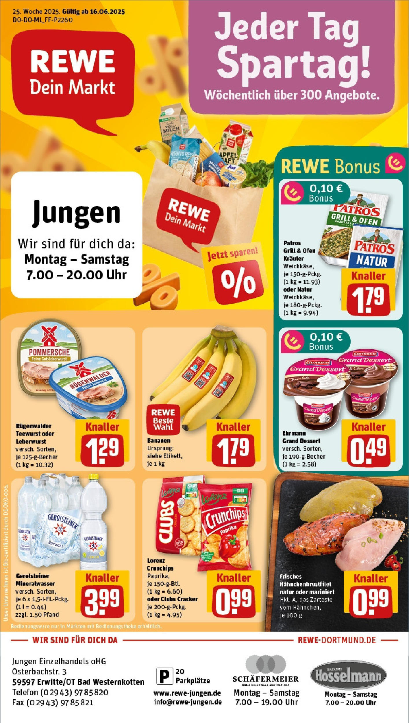 REWE Prospekt ab 15.06.2025 nächste Woche - Prospekt Erwitte Vorschau von dem Prospekt des Geschäftes Rewe, gültig ab dem 15.06.2025