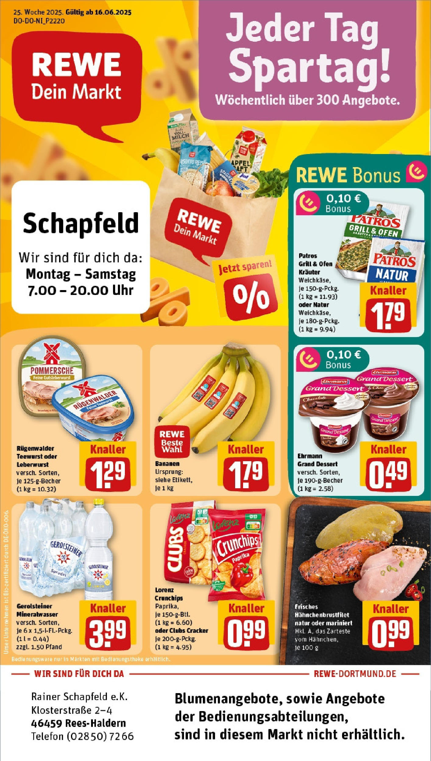 REWE Prospekt ab 15.06.2025 nächste Woche - Prospekt Rees Vorschau von dem Prospekt des Geschäftes Rewe, gültig ab dem 15.06.2025