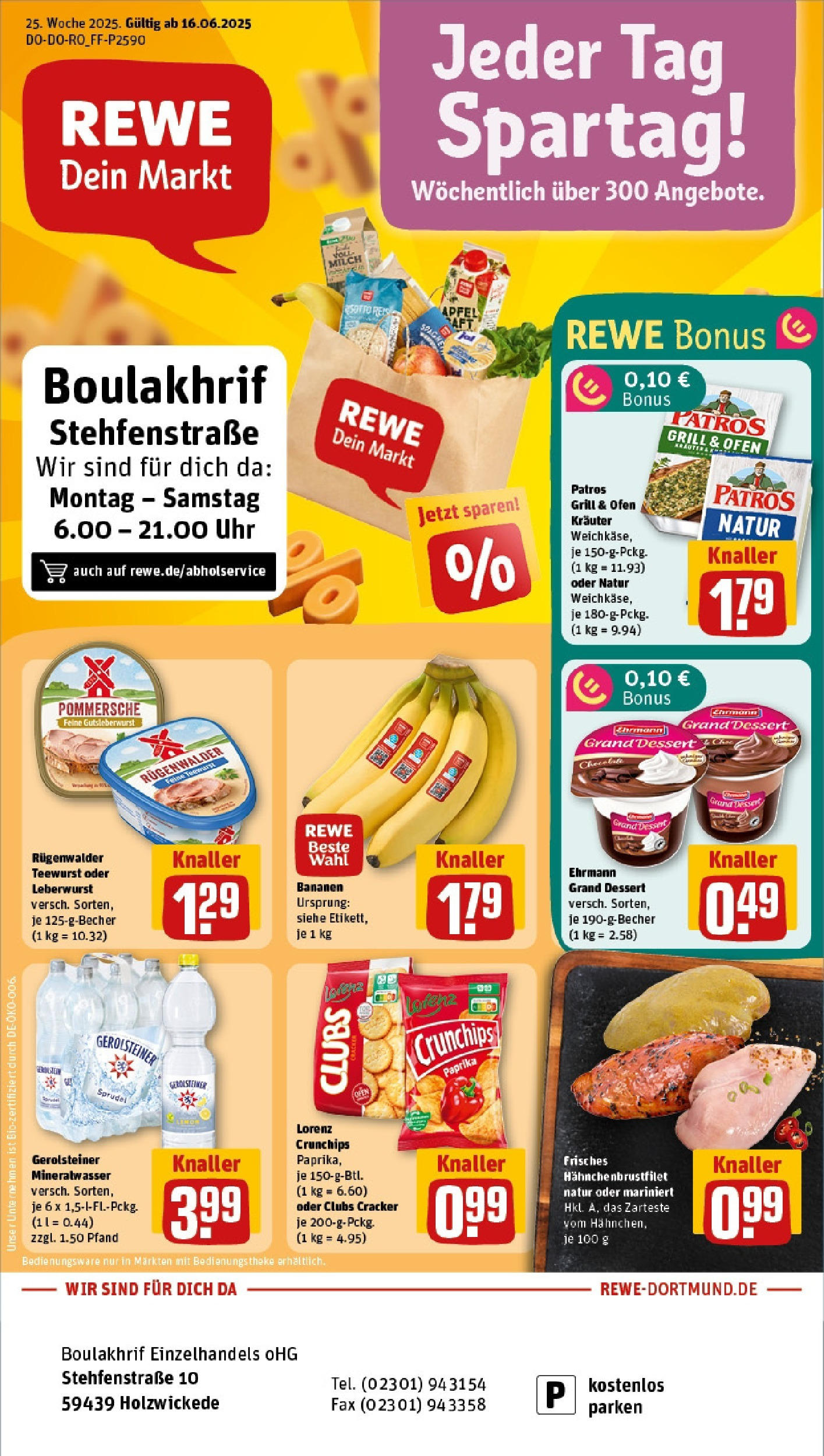 REWE Prospekt ab 15.06.2025 nächste Woche - Prospekt Holzwickede Vorschau von dem Prospekt des Geschäftes Rewe, gültig ab dem 15.06.2025