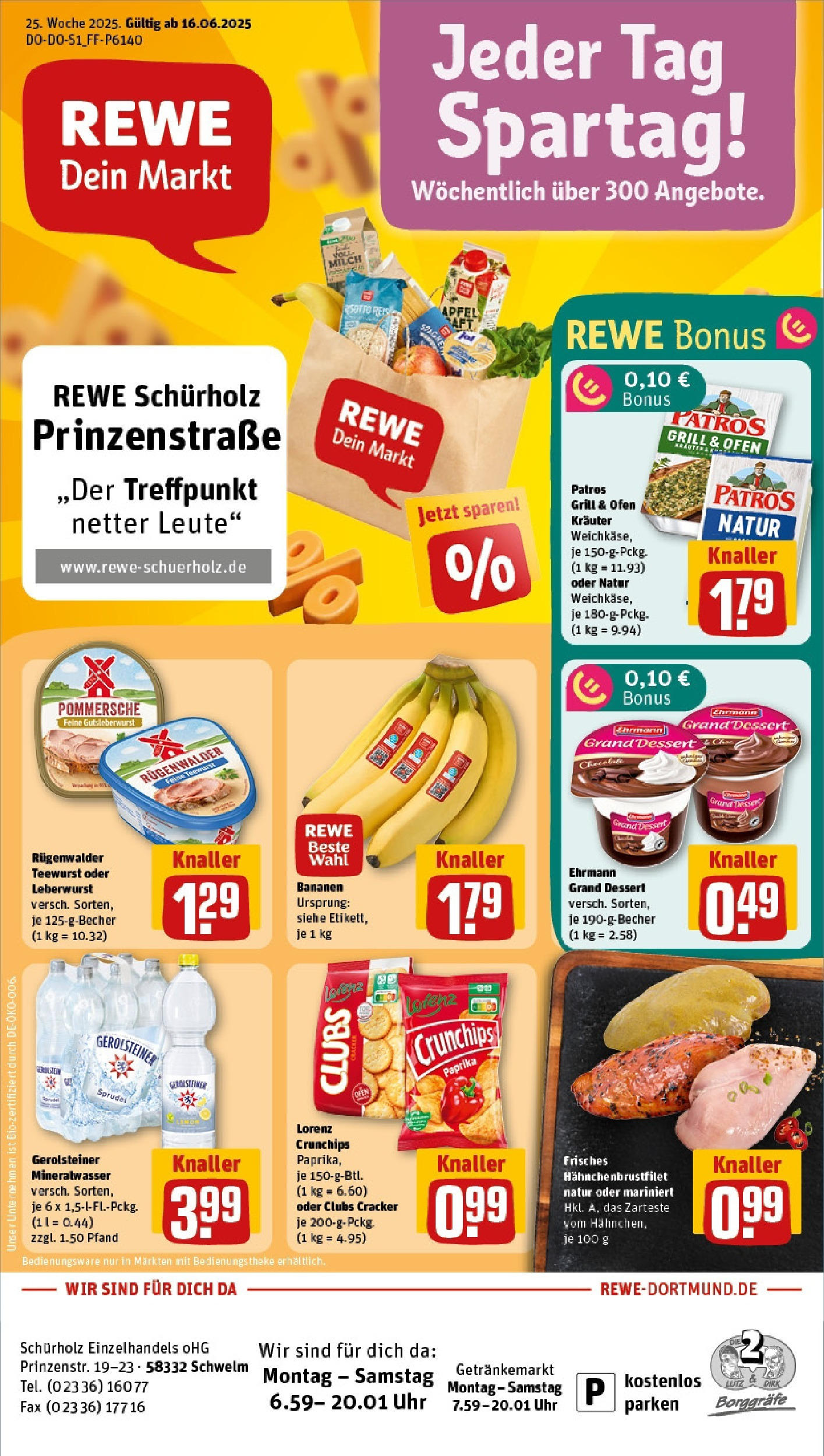 REWE Prospekt ab 15.06.2025 nächste Woche - Prospekt Schwelm Vorschau von dem Prospekt des Geschäftes Rewe, gültig ab dem 15.06.2025