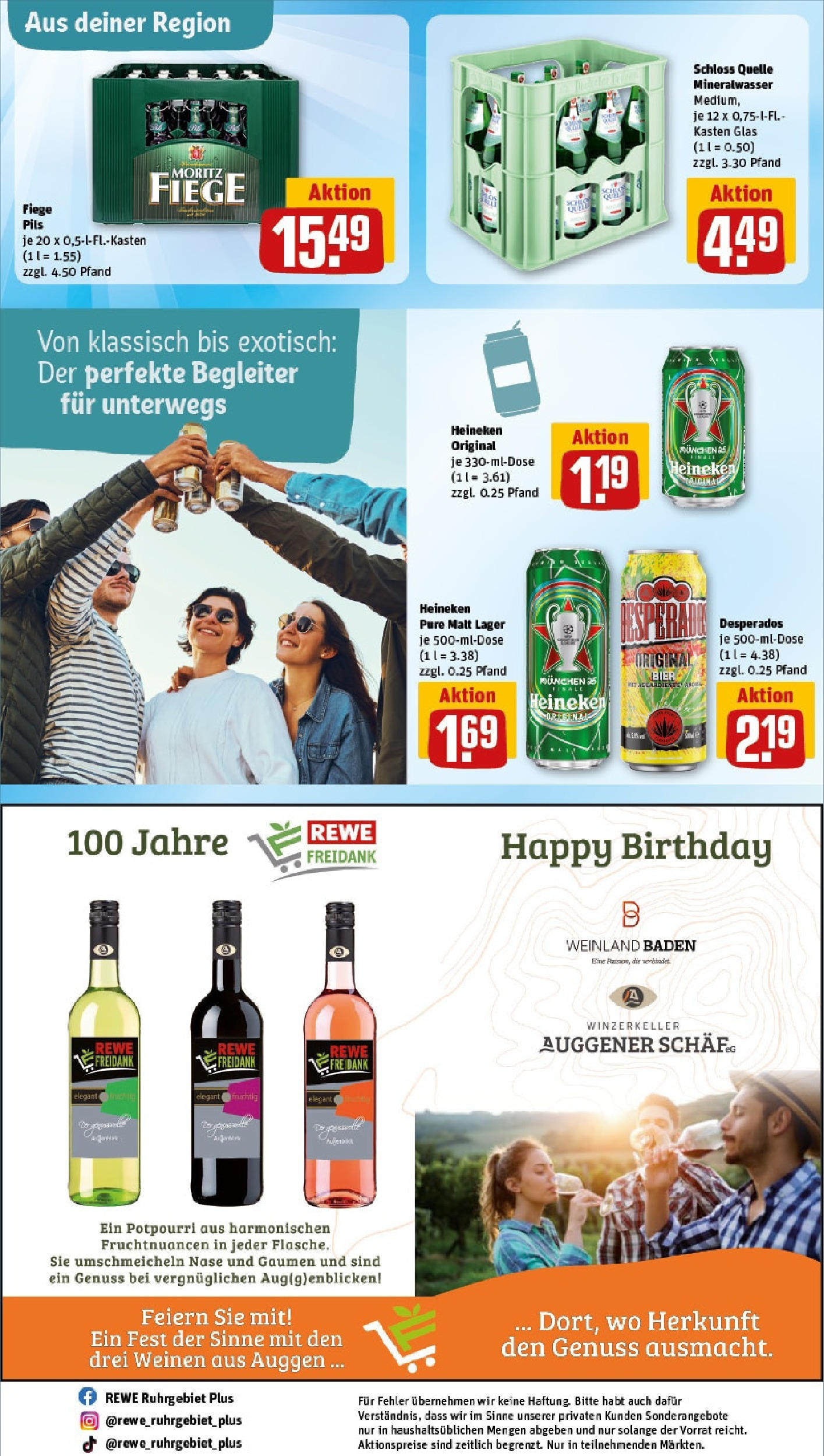 REWE Prospekt ab 15.06.2025 zum Blättern » Angebote | Seite: 30 | Produkte: Pils, Mineralwasser, Heineken, Desperados