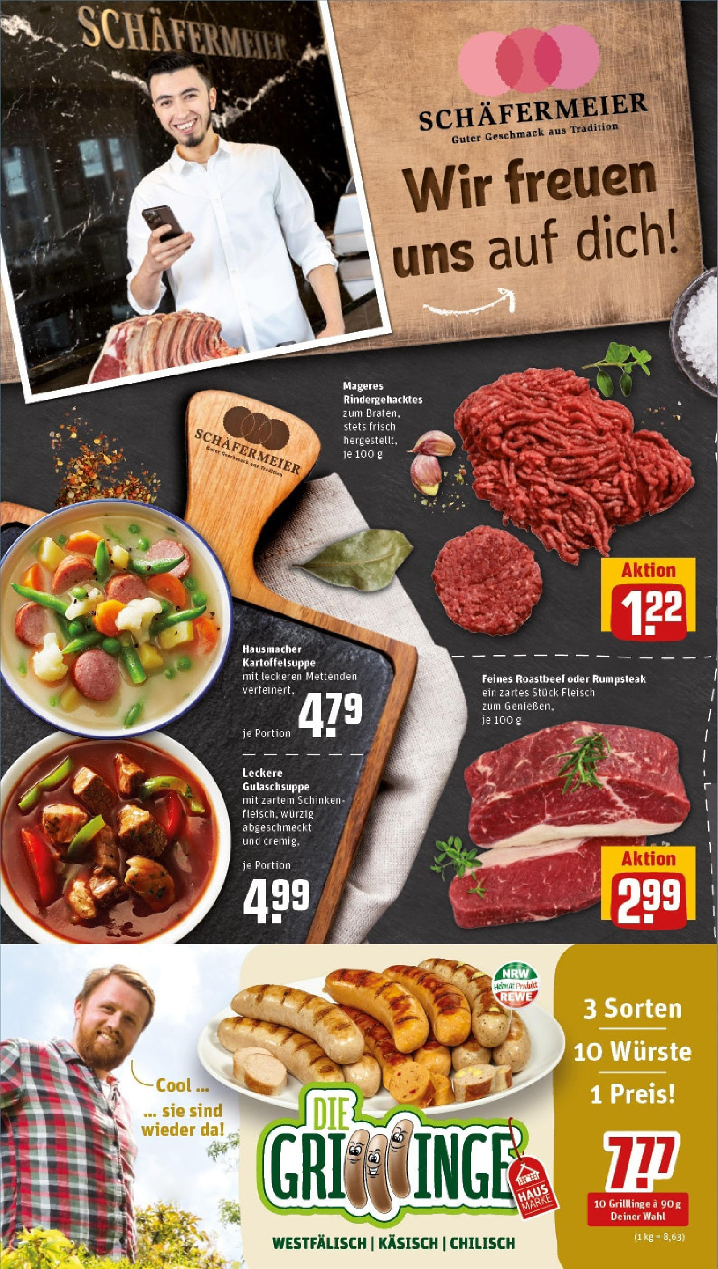 REWE Prospekt ab 15.06.2025 zum Blättern » Angebote | Seite: 6 | Produkte: Rumpsteak, Roastbeef, Schinken, Fleisch