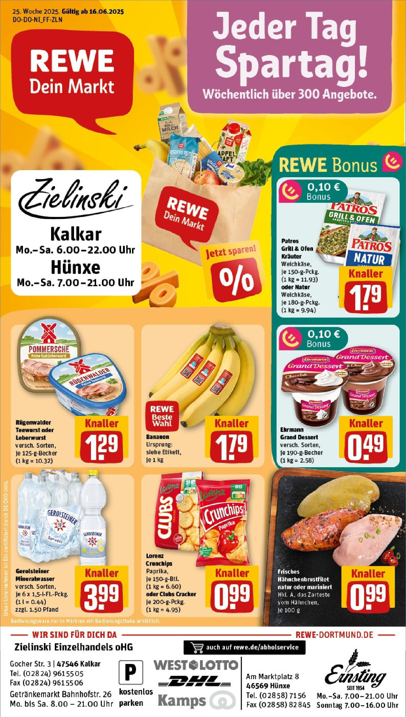 REWE Prospekt ab 15.06.2025 nächste Woche - Prospekt Kalkar Vorschau von dem Prospekt des Geschäftes Rewe, gültig ab dem 15.06.2025