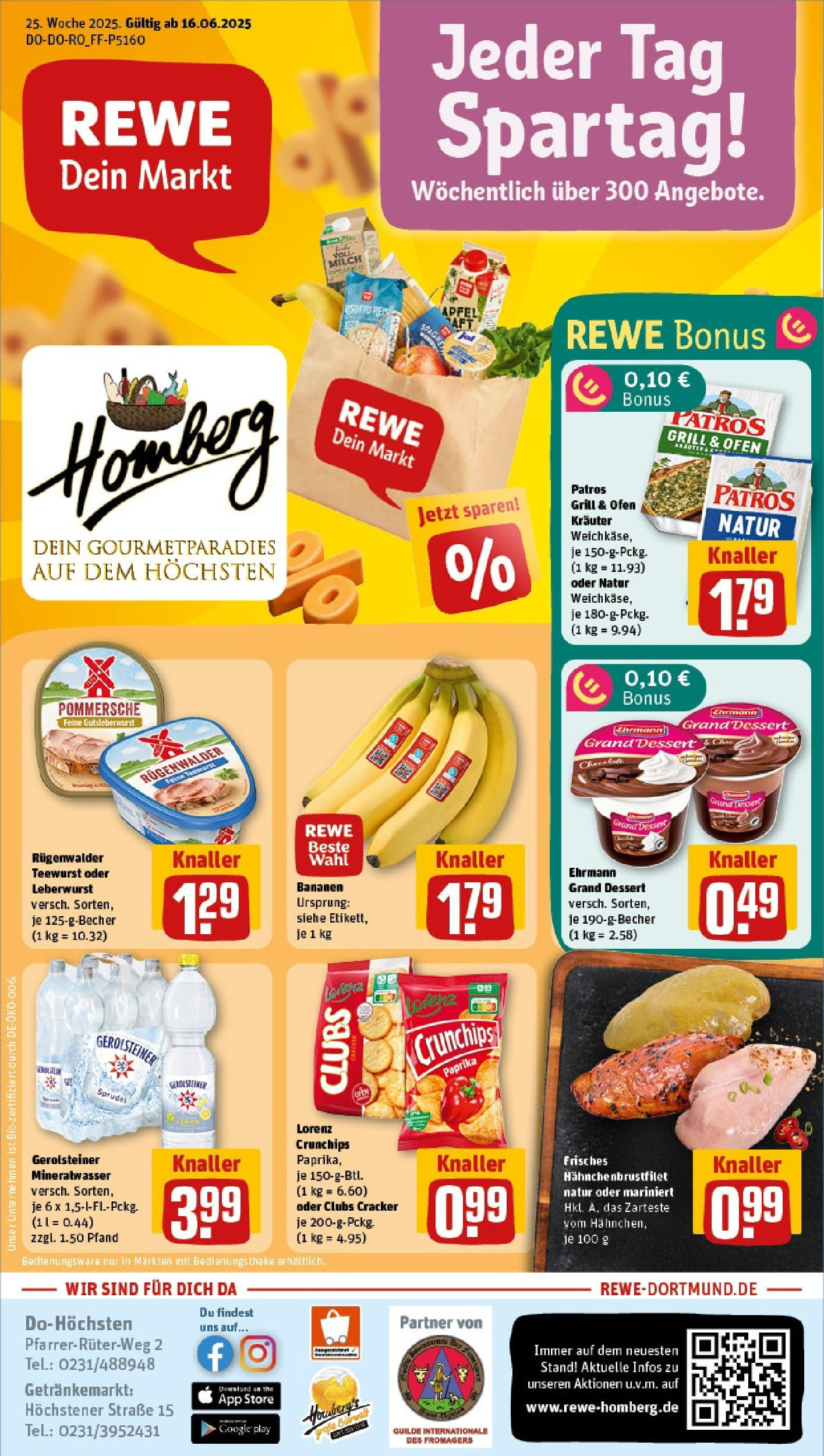 REWE Prospekt ab 15.06.2025 zum Blättern » Angebote | Seite: 1 | Produkte: Ofen, Bananen, Patros, Lorenz crunchips