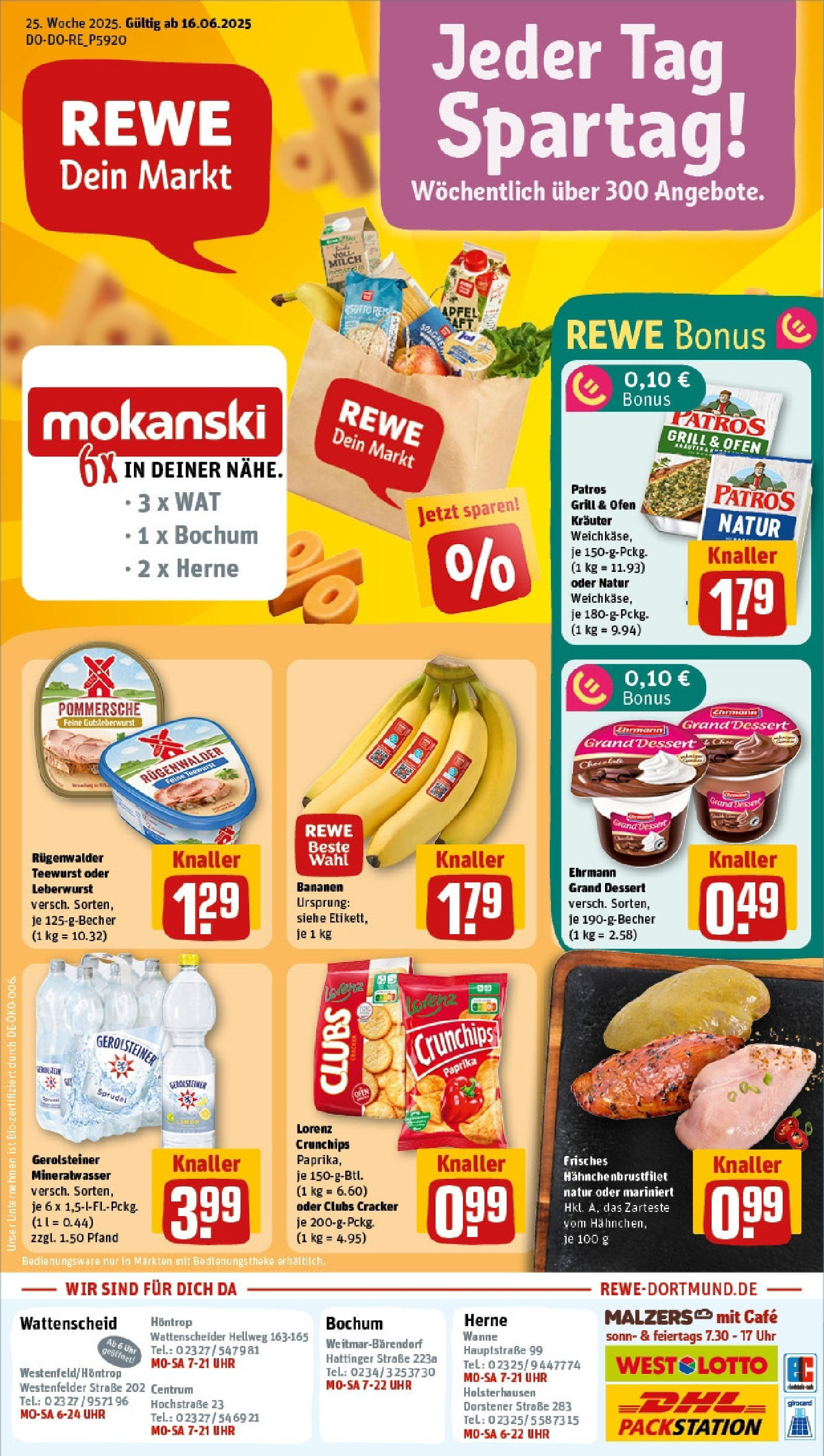 REWE Prospekt ab 15.06.2025 zum Blättern » Angebote | Seite: 1 | Produkte: Ofen, Grill, Theke, Gerolsteiner