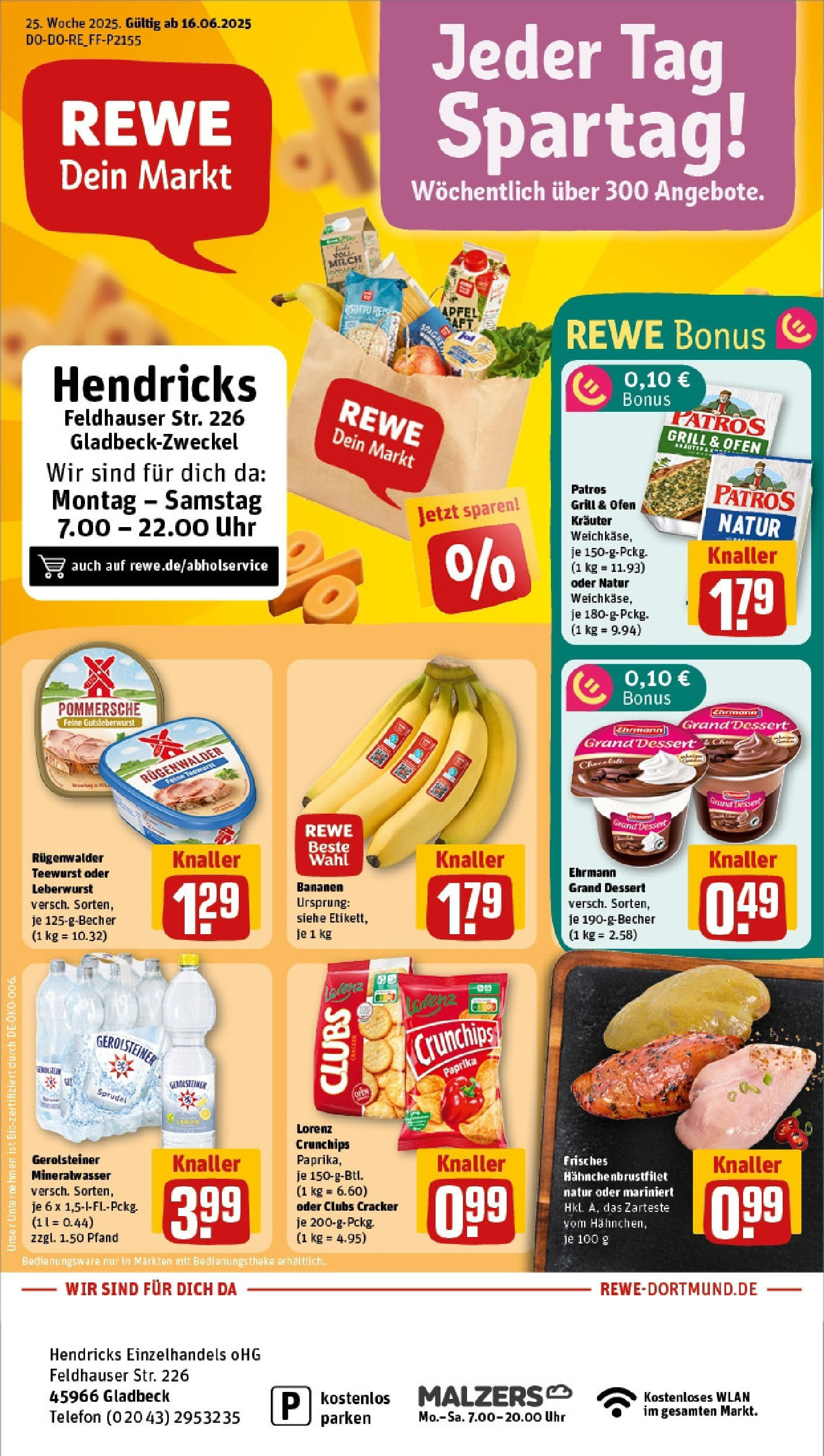 REWE Prospekt ab 15.06.2025 nächste Woche - Prospekt Gladbeck Vorschau von dem Prospekt des Geschäftes Rewe, gültig ab dem 15.06.2025