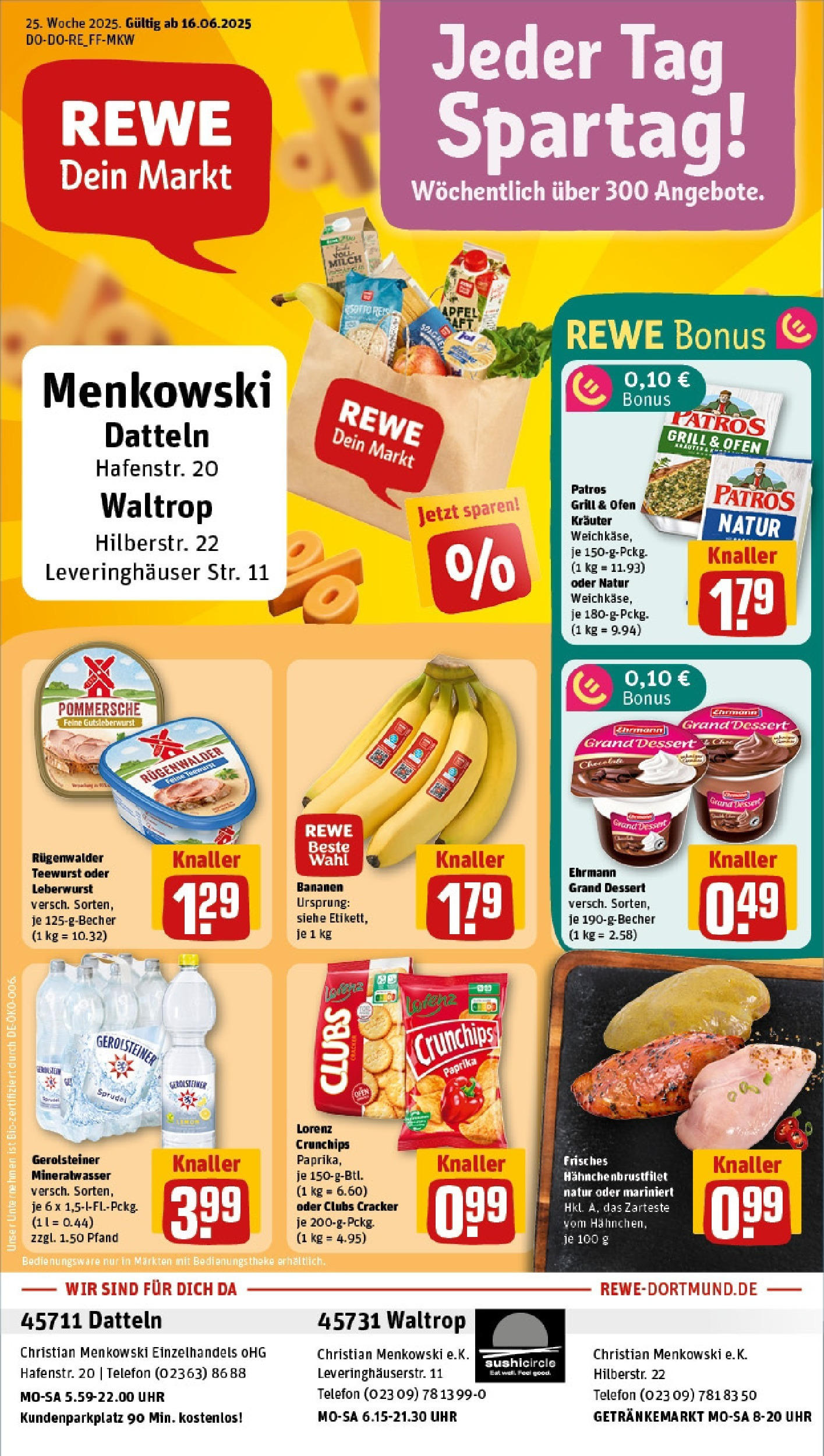 REWE Prospekt ab 15.06.2025 nächste Woche - Prospekt Datteln Vorschau von dem Prospekt des Geschäftes Rewe, gültig ab dem 15.06.2025